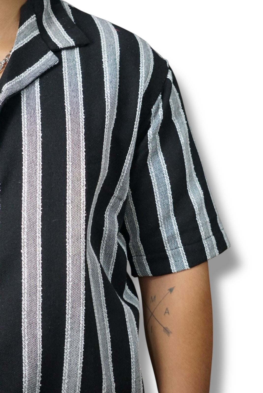 Camisa manga corta Agnor para caballero Negro oversize Mod. HAgCC16