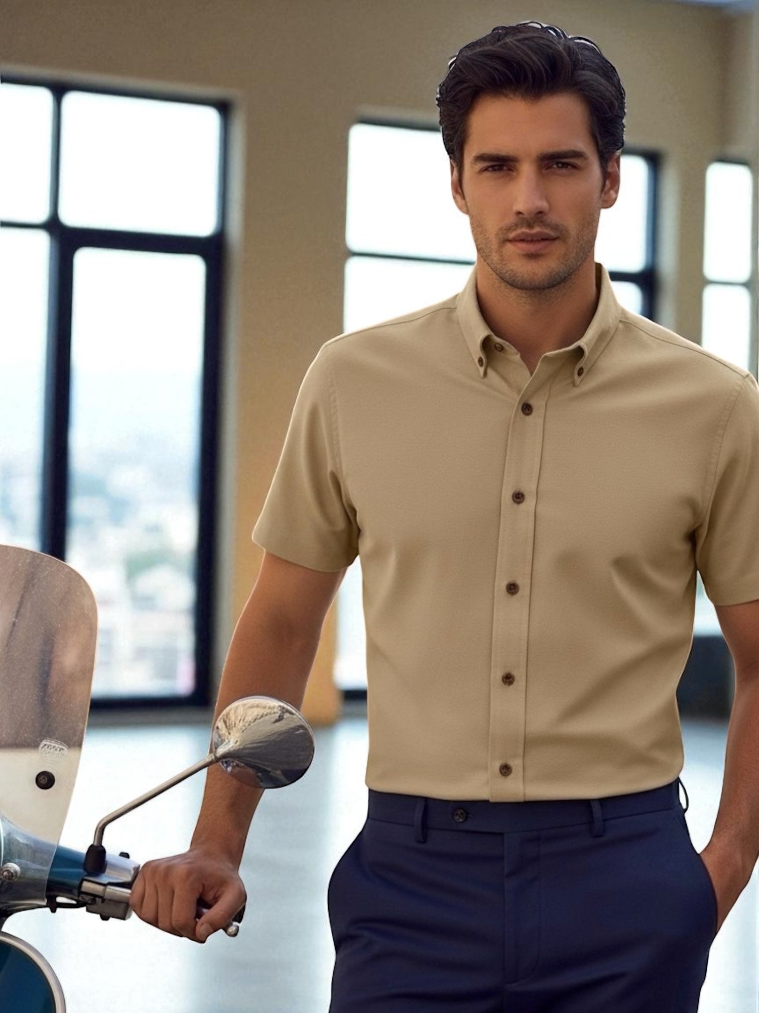 Camisa manga corta Agnor para caballero Arena bambú Mod. HAgCC19