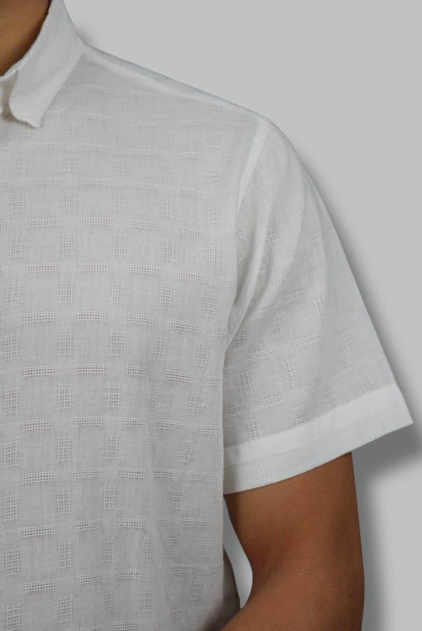 Camisa manga corta Agnor para caballero 100 % algodón Blanco Mod. HAgCC14