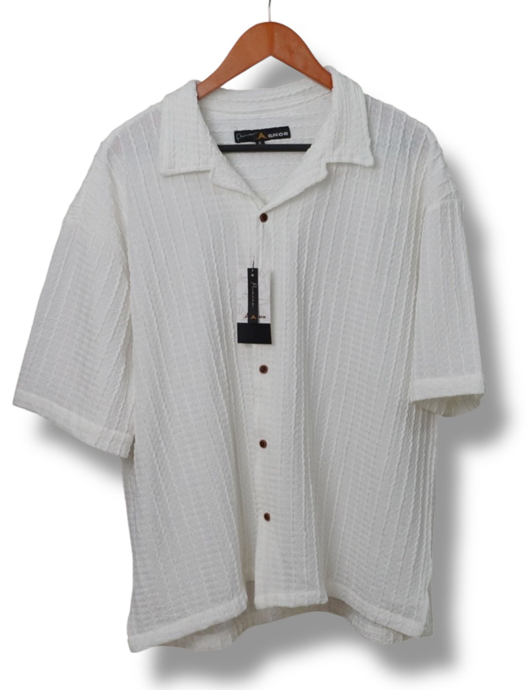 Camisa manga corta Agnor para caballero Blanco oversize Mod. HAgCC18