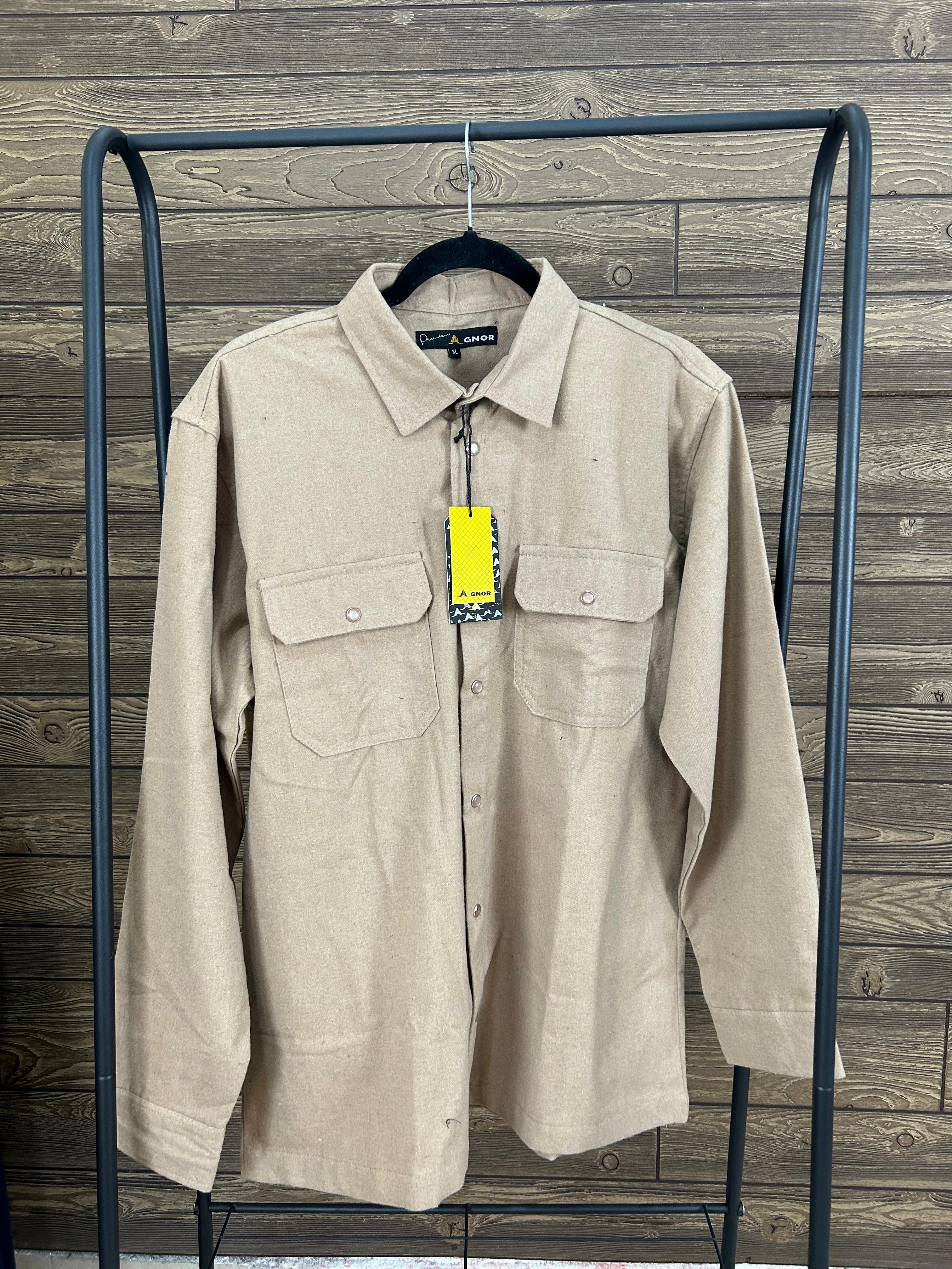 Camisola franela manga larga Agnor para caballero beige Mod. HAgCL23