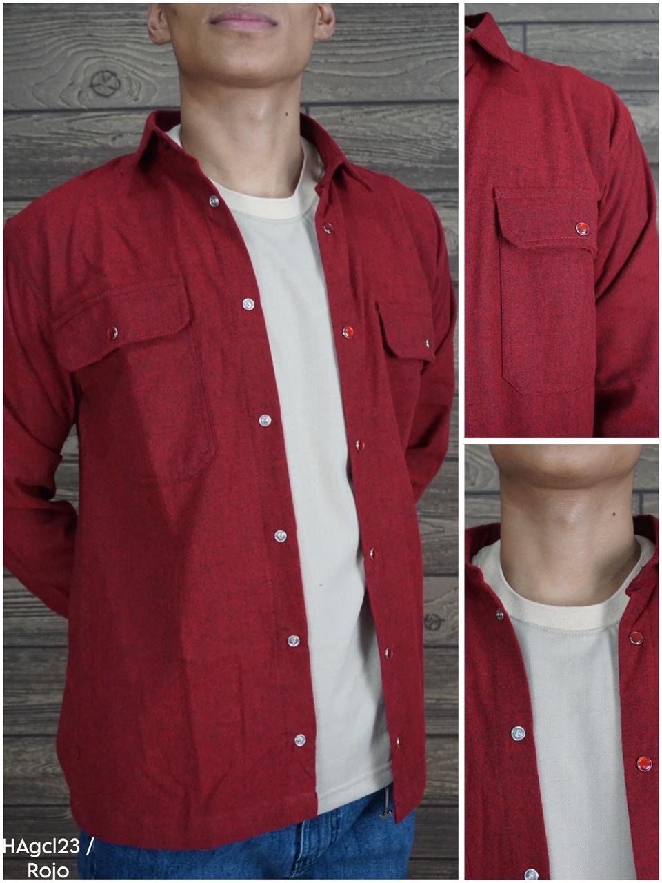 Camisola franela manga larga Agnor para caballero rojo Mod. HAgCL23