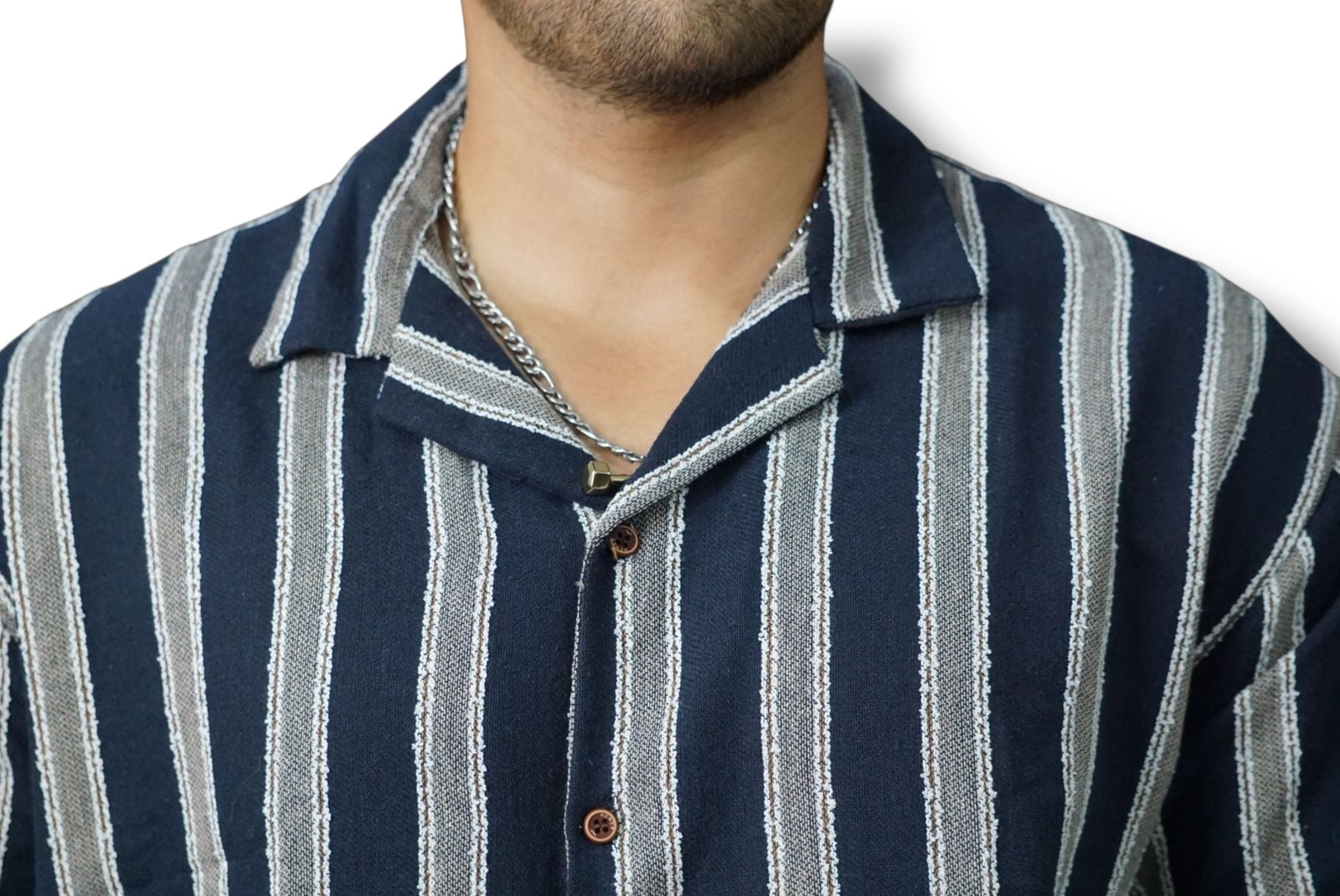 Camisa manga corta Agnor para caballero Marino oversize Mod. HAgCC16