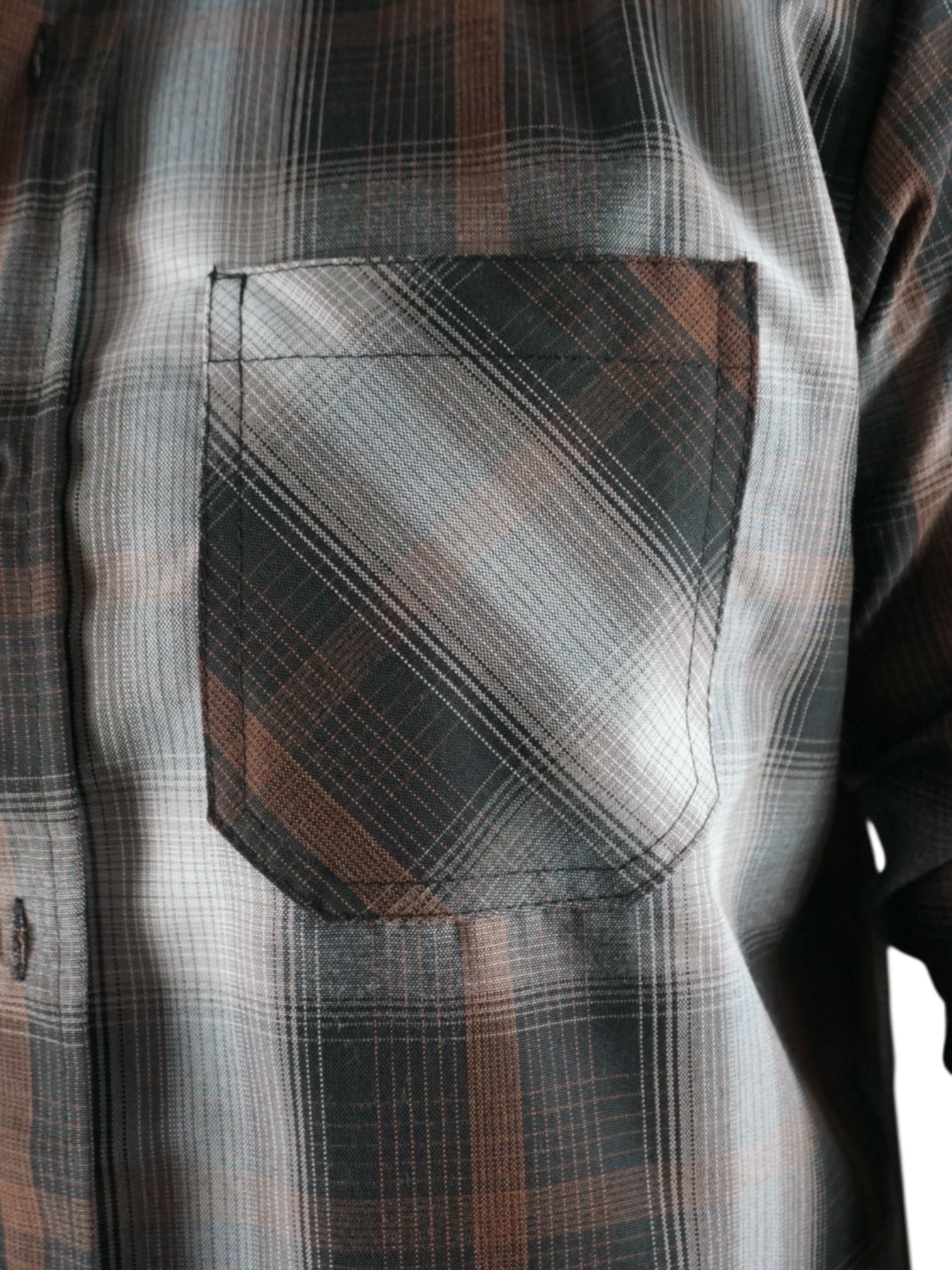 Camisa estilo leñador manga larga Agnor para caballero Café algodón premium Mod. HAgCL24