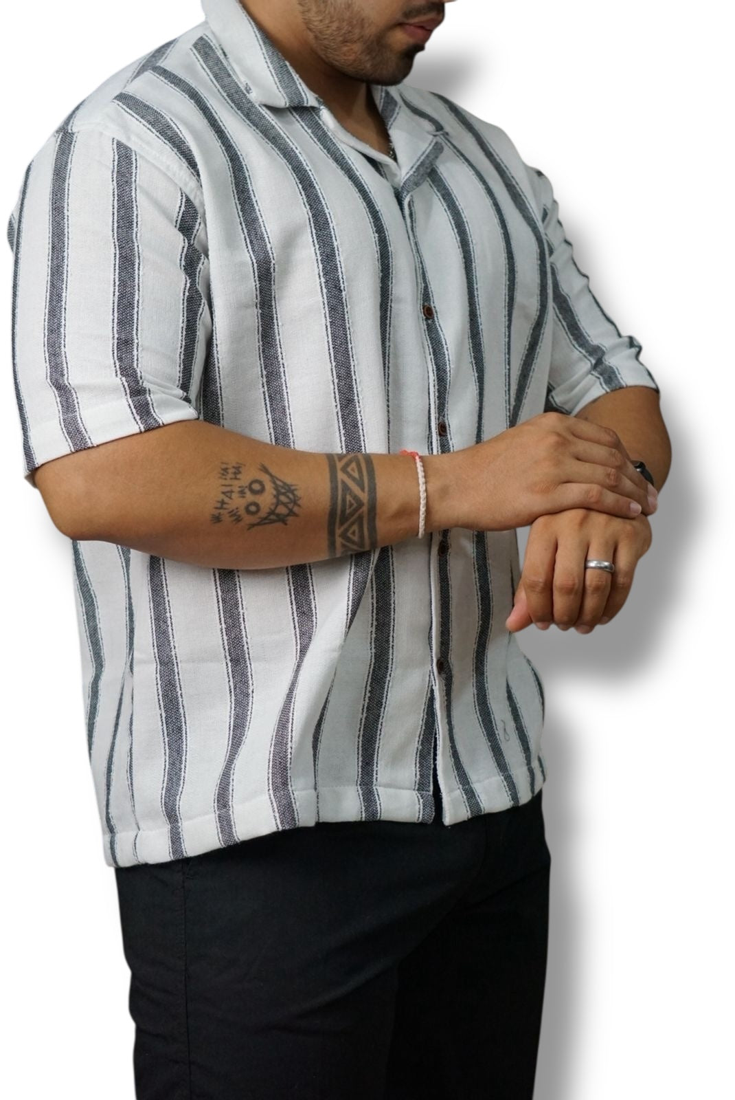 Camisa manga corta Agnor para caballero Blanco oversize Mod. HAgCC16