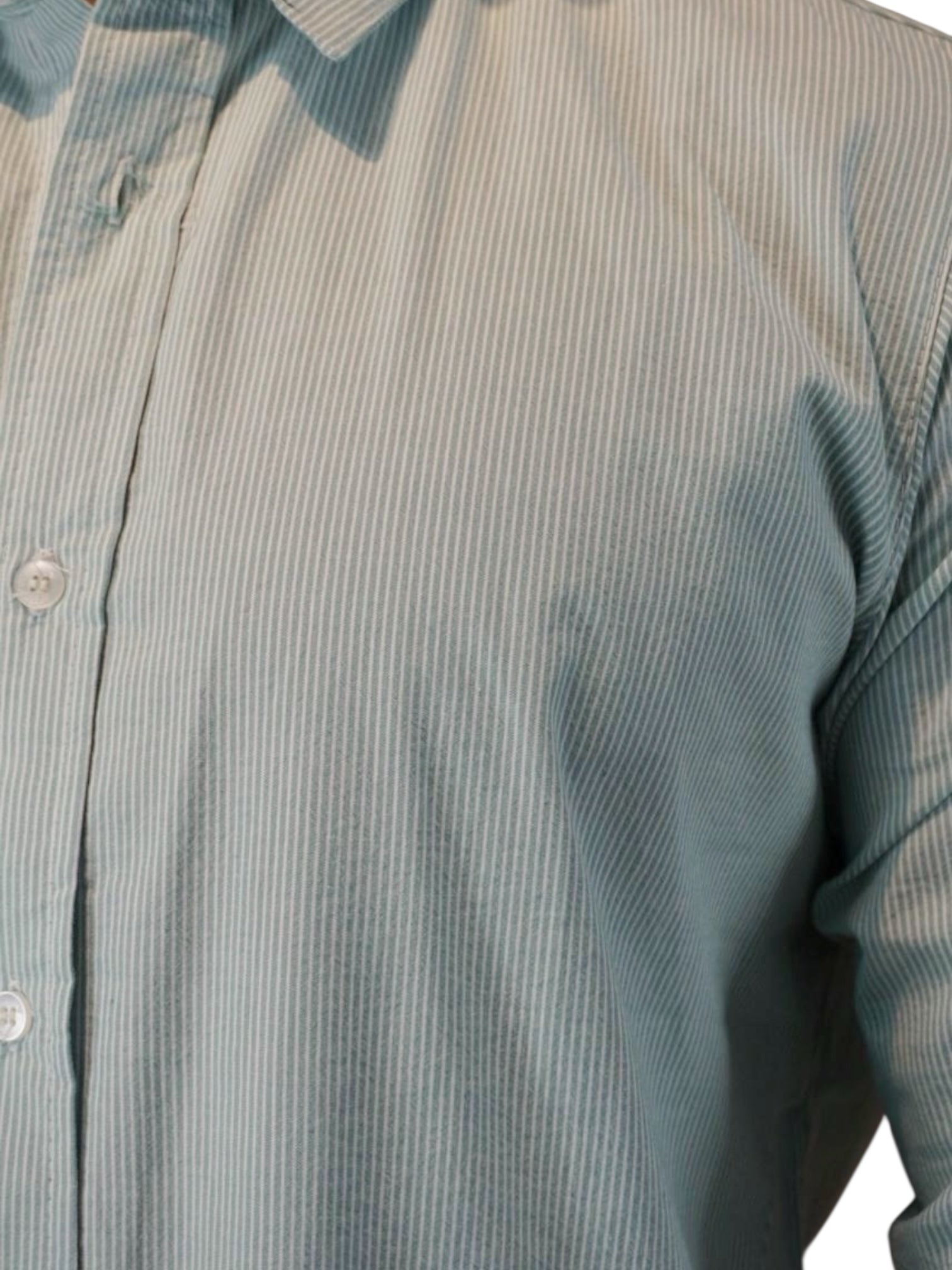 Camisa micro rayas manga larga Agnor para caballero Verde algodón premium Mod. HAgCL25