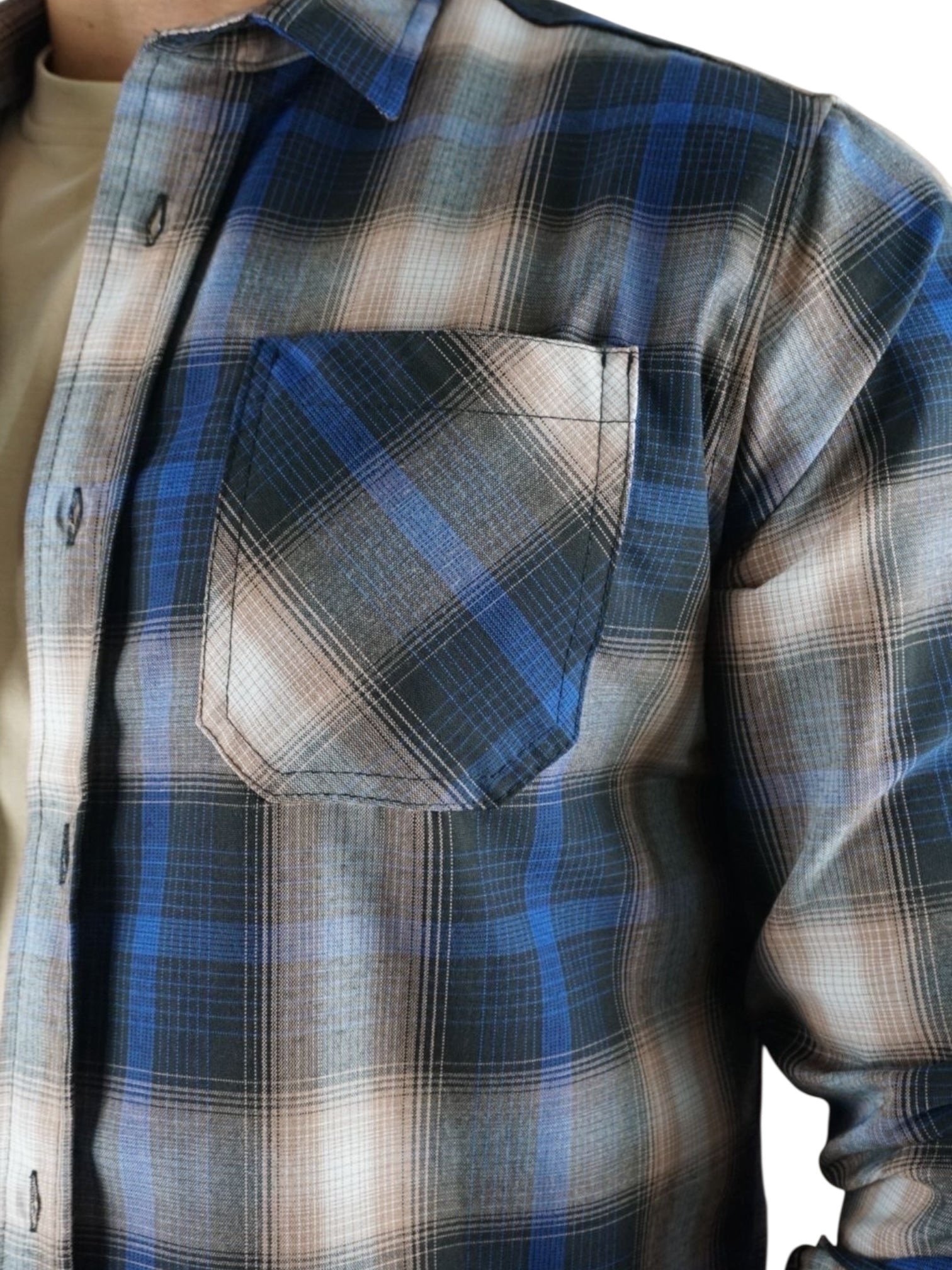 Camisa estilo leñador manga larga Agnor para caballero Rey algodón premium Mod. HAgCL24