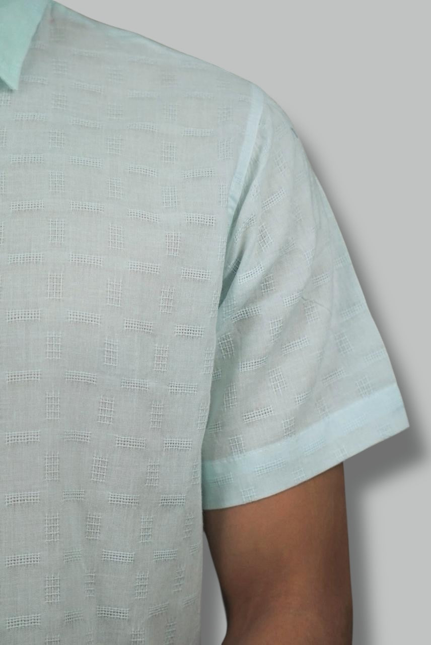 Camisa manga corta Agnor para caballero 100 % algodón Azul Mod. HAgCC14