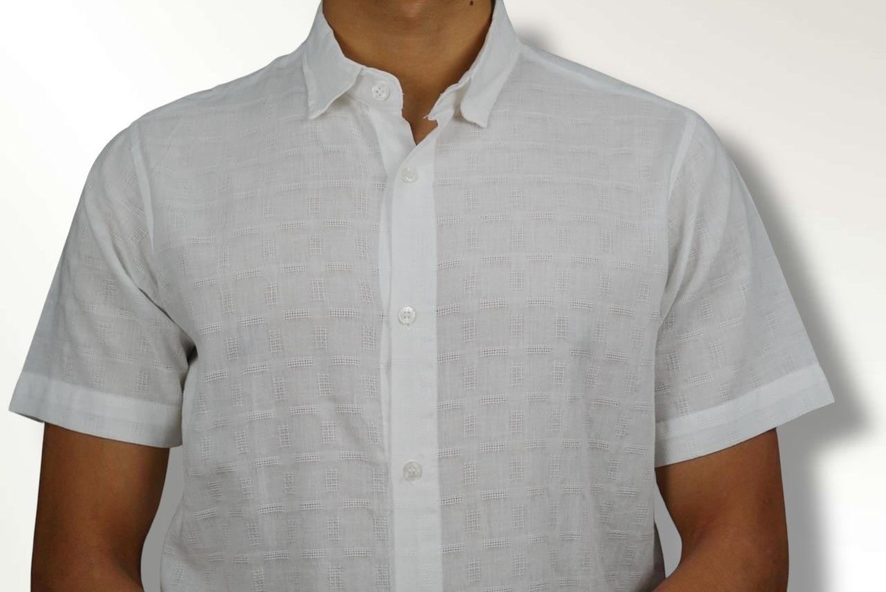 Camisa manga corta Agnor para caballero 100 % algodón Blanco Mod. HAgCC14