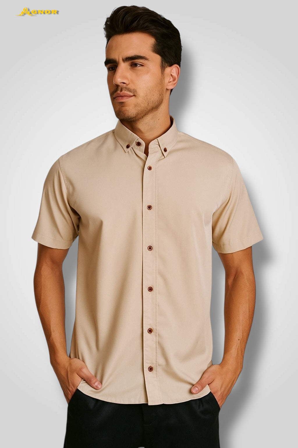 Camisa manga corta Agnor para caballero Arena bambú Mod. HAgCC19