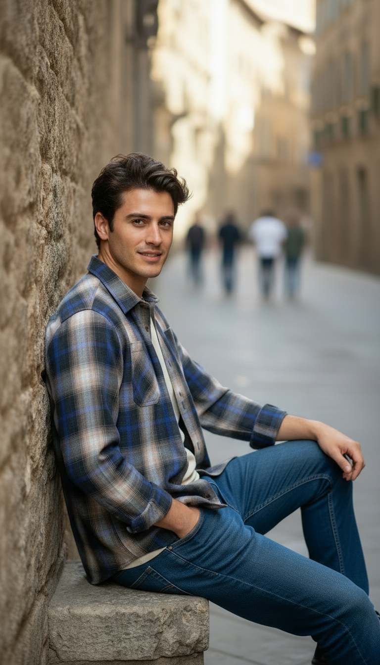 Camisa estilo leñador manga larga Agnor para caballero Rey algodón premium Mod. HAgCL24