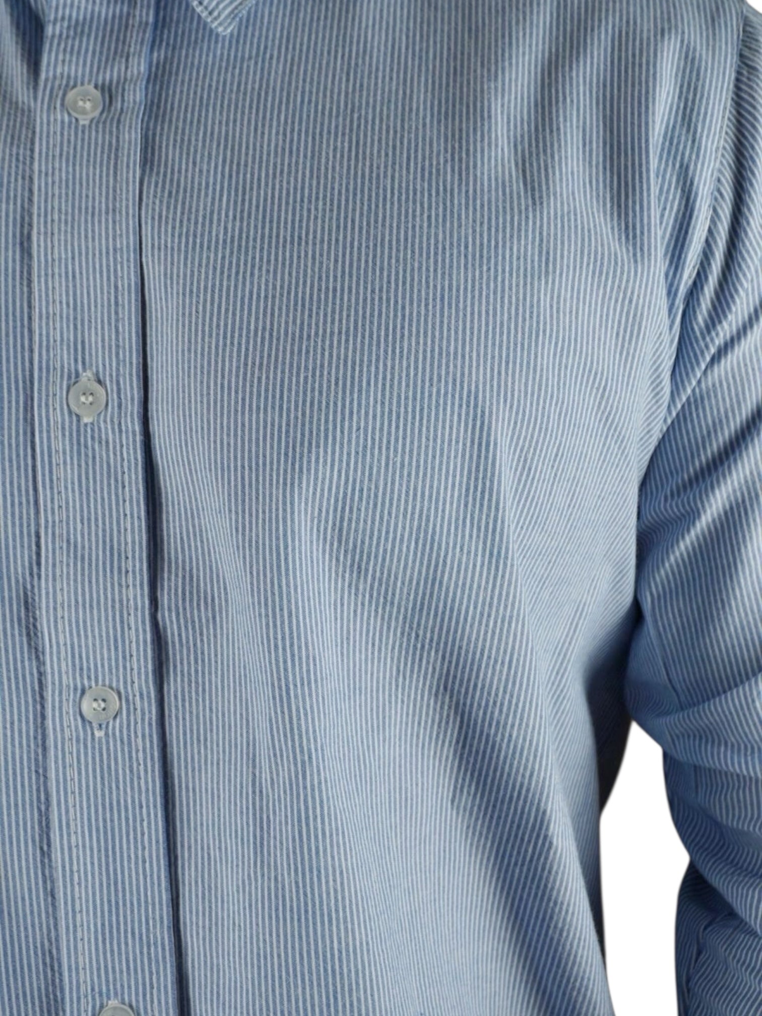 Camisa micro rayas manga larga Agnor para caballero Cielo algodón premium Mod. HAgCL25