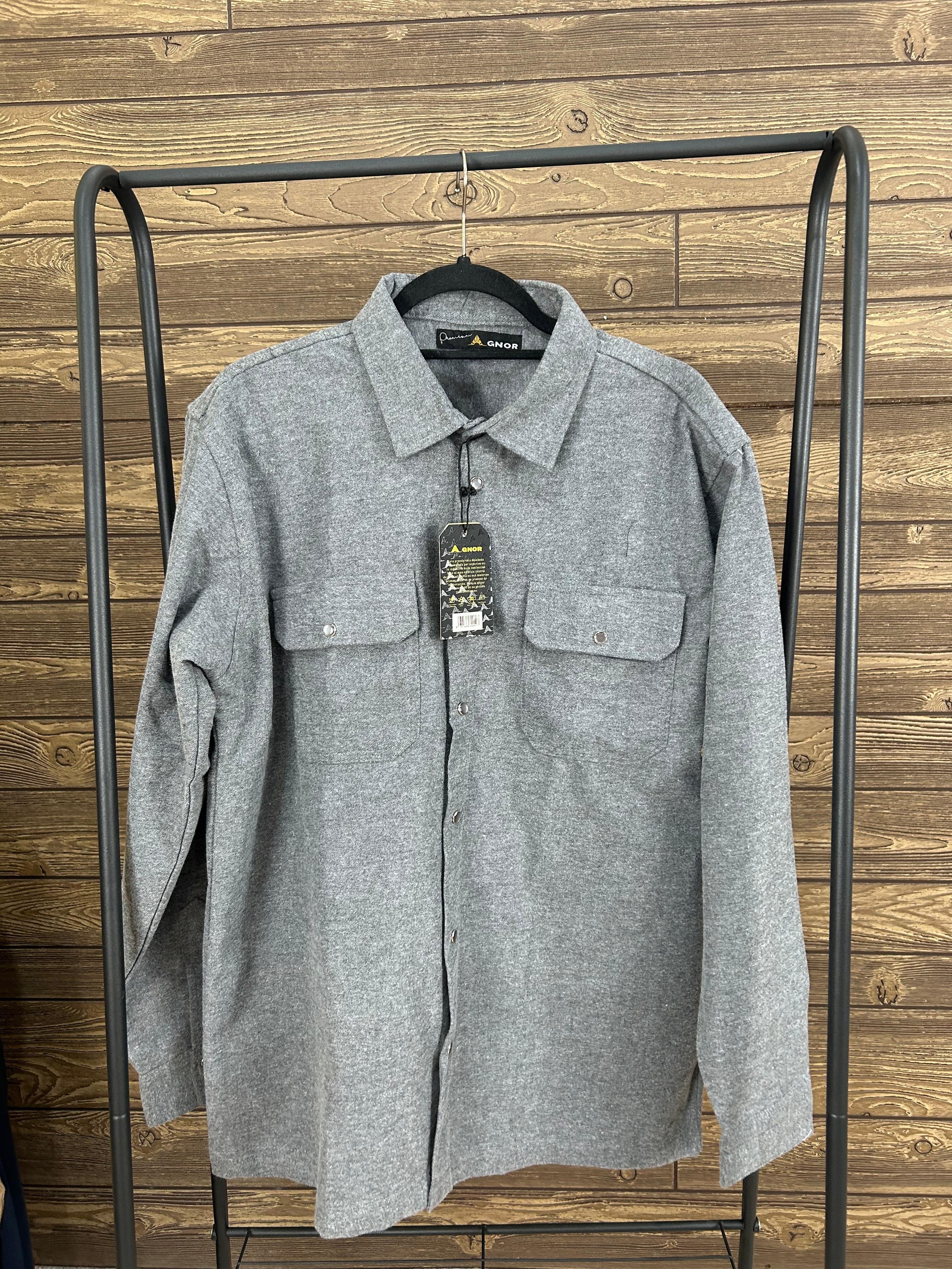 Camisola franela manga larga Agnor para caballero gris Mod. HAgCL23