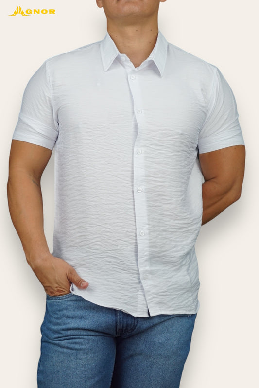 Camisa manga corta Agnor para caballero blanco Mod. HAgCC3