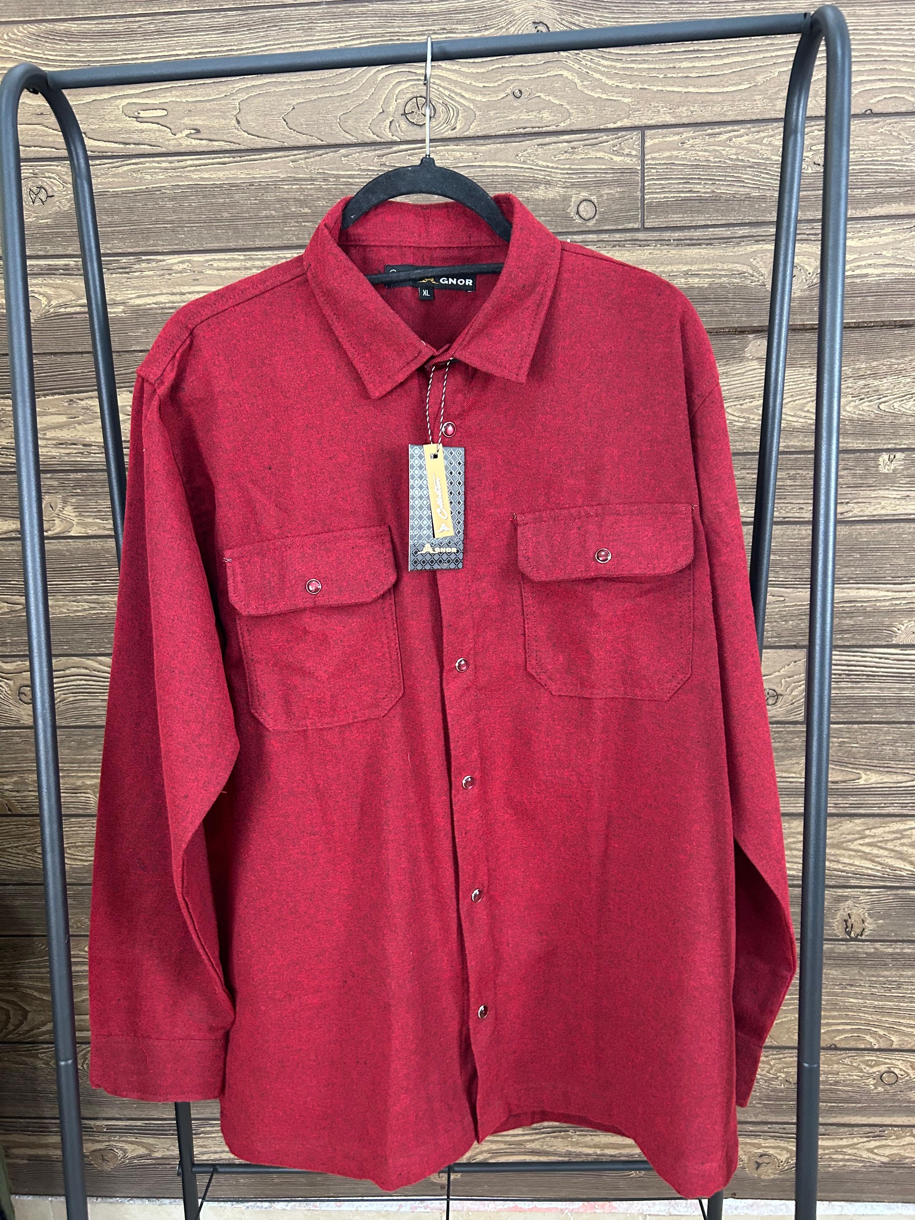 Camisola franela manga larga Agnor para caballero rojo Mod. HAgCL23