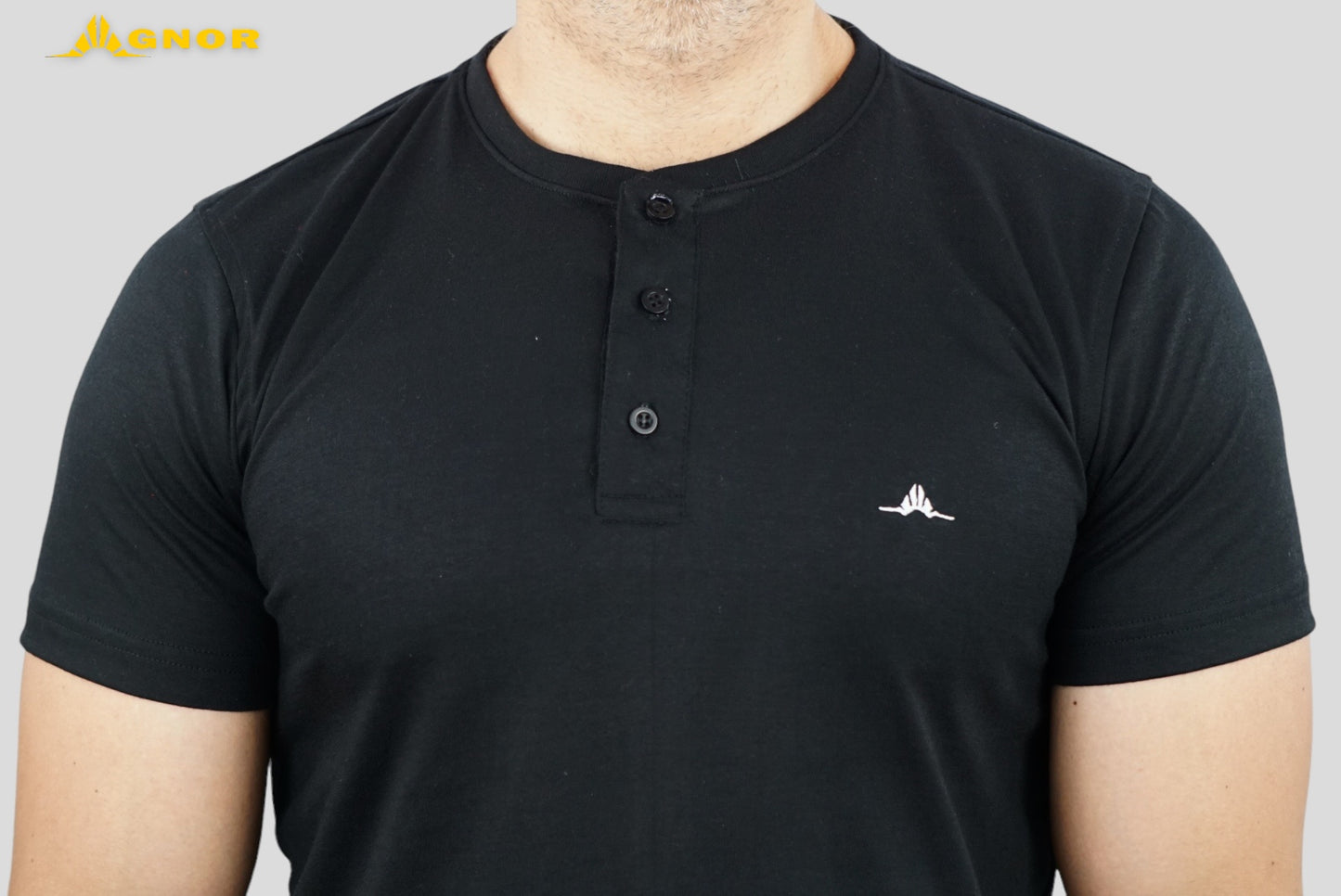 Playera cuello redondo Agnor para caballero Negro Mod. HAgR2