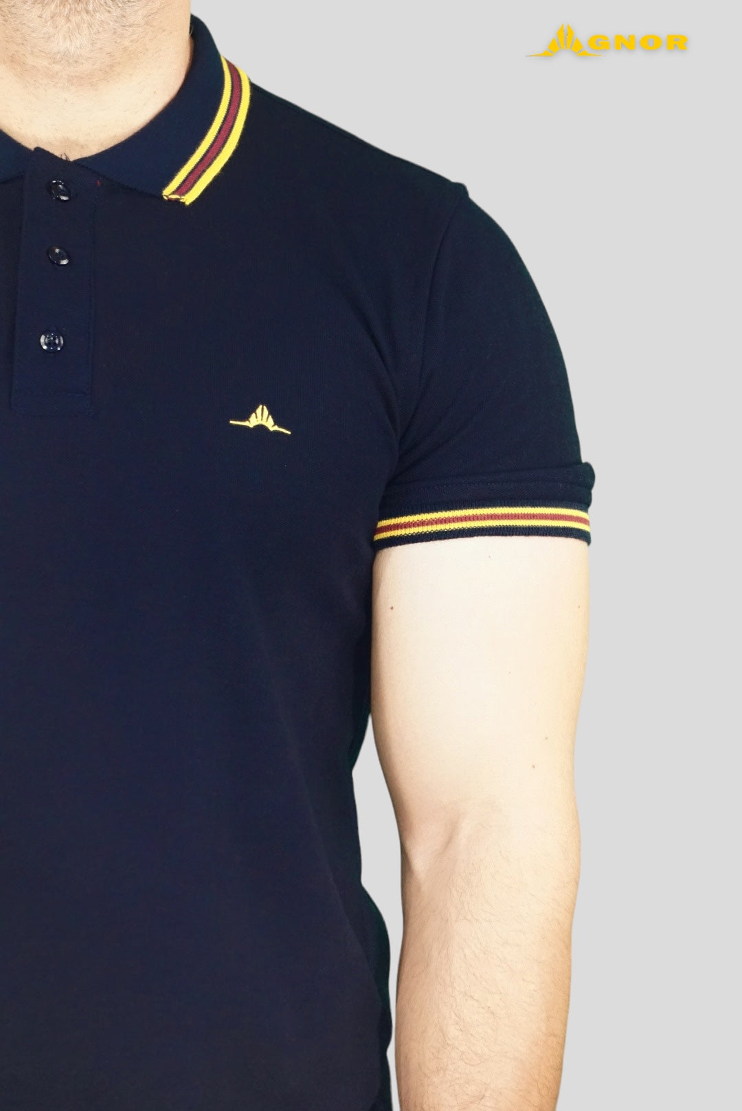 Playera cuello polo Agnor para caballero Marino Piqué algodón premium Mod. HAg32