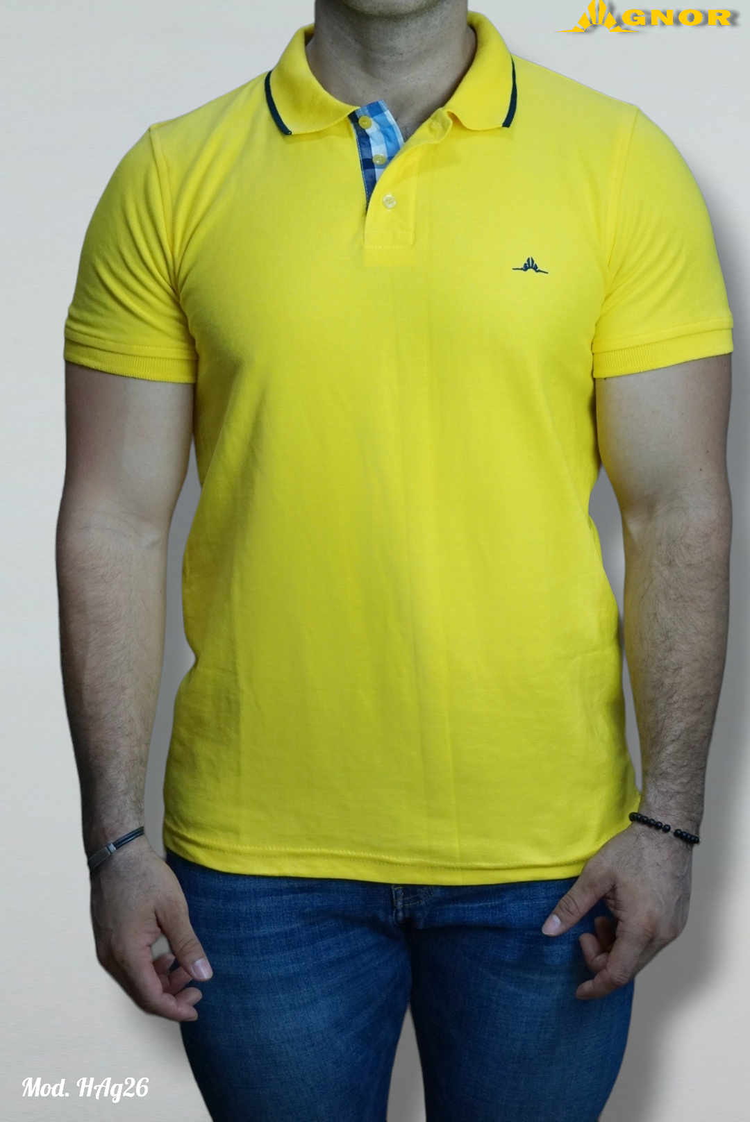 Playera cuello Polo Agnor para caballero Amarillo Mod. HAg26