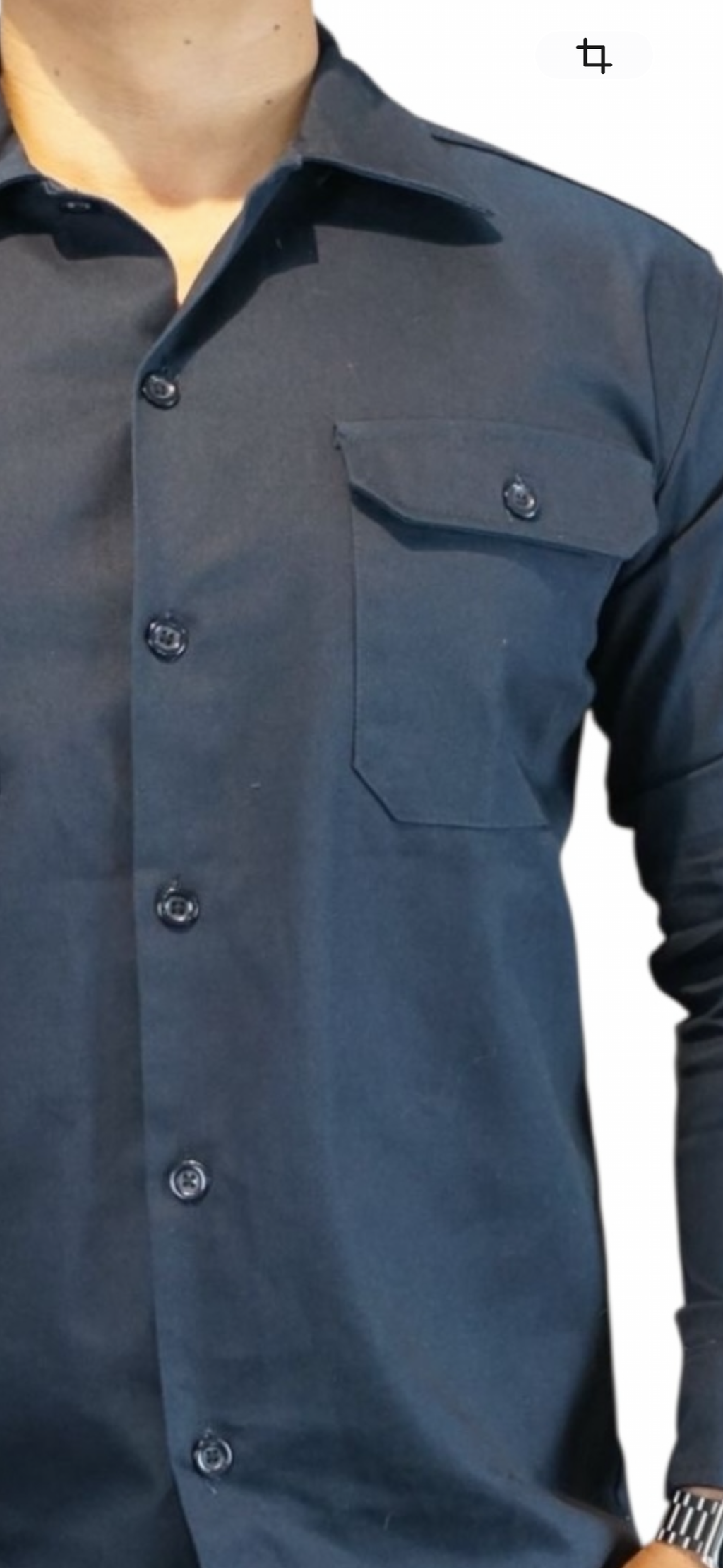 Camisa de gabardina manga larga Agnor para caballero marino premium Mod. HAgCL31