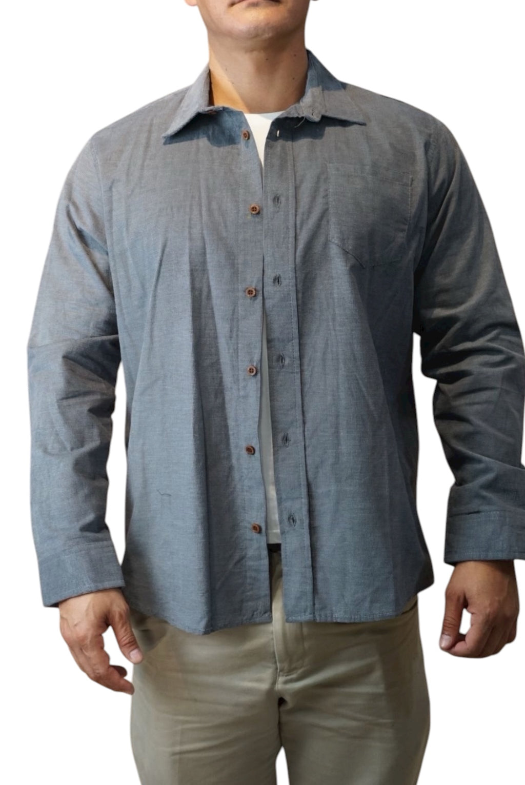 Camisa de panilla manga larga Agnor para caballero gris premium Mod. HAgCL28