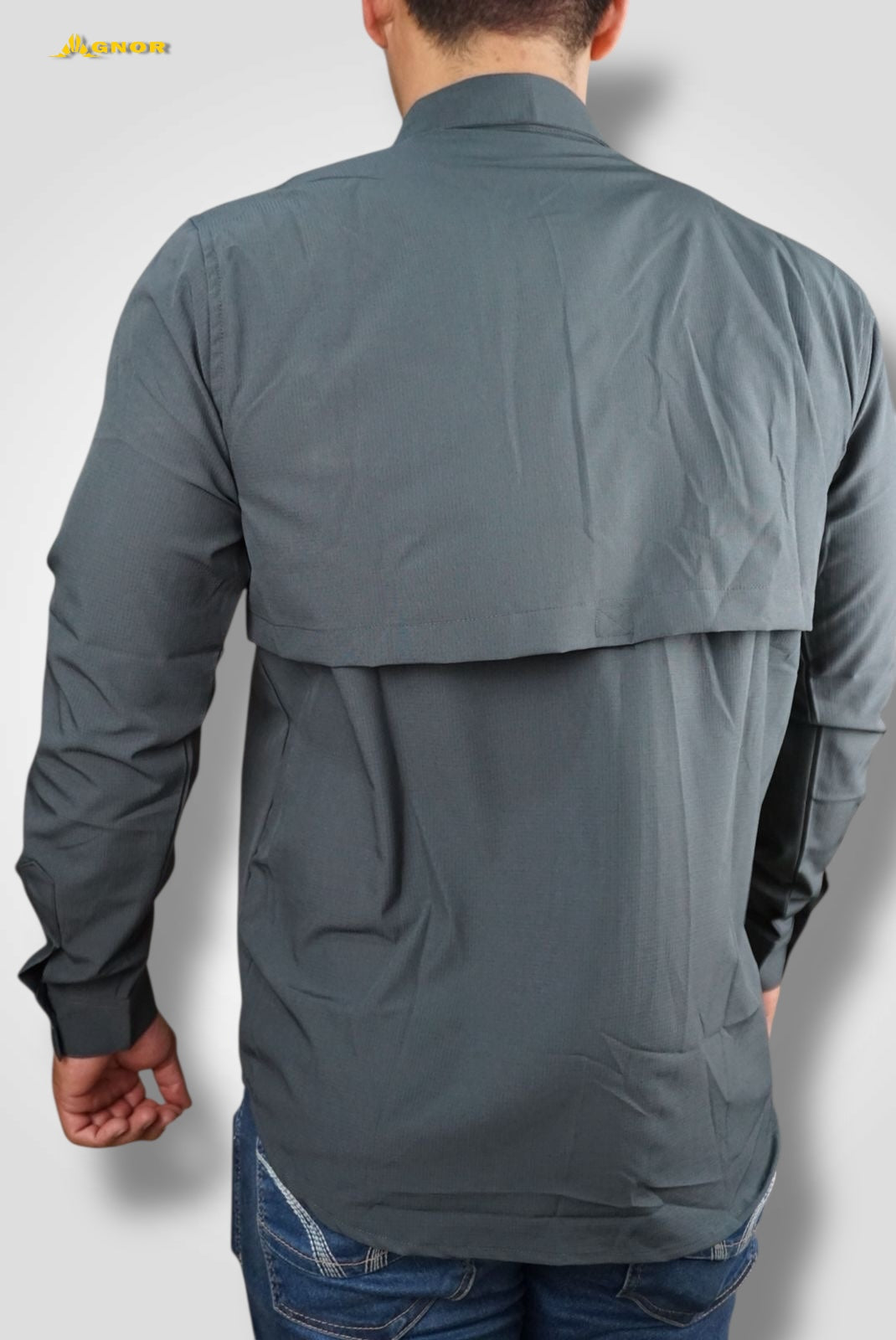 Camisa manga larga Agnor para caballero gris oscuro tipo Columbia Mod. HAgCL16
