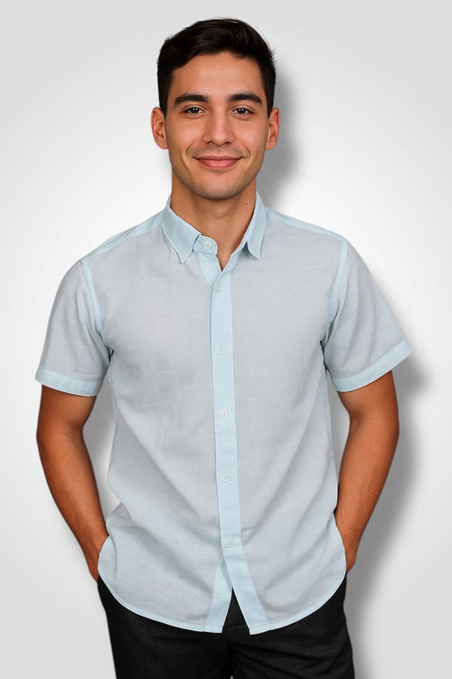 Camisa manga corta Agnor para caballero Azul Mod. HAgCC14