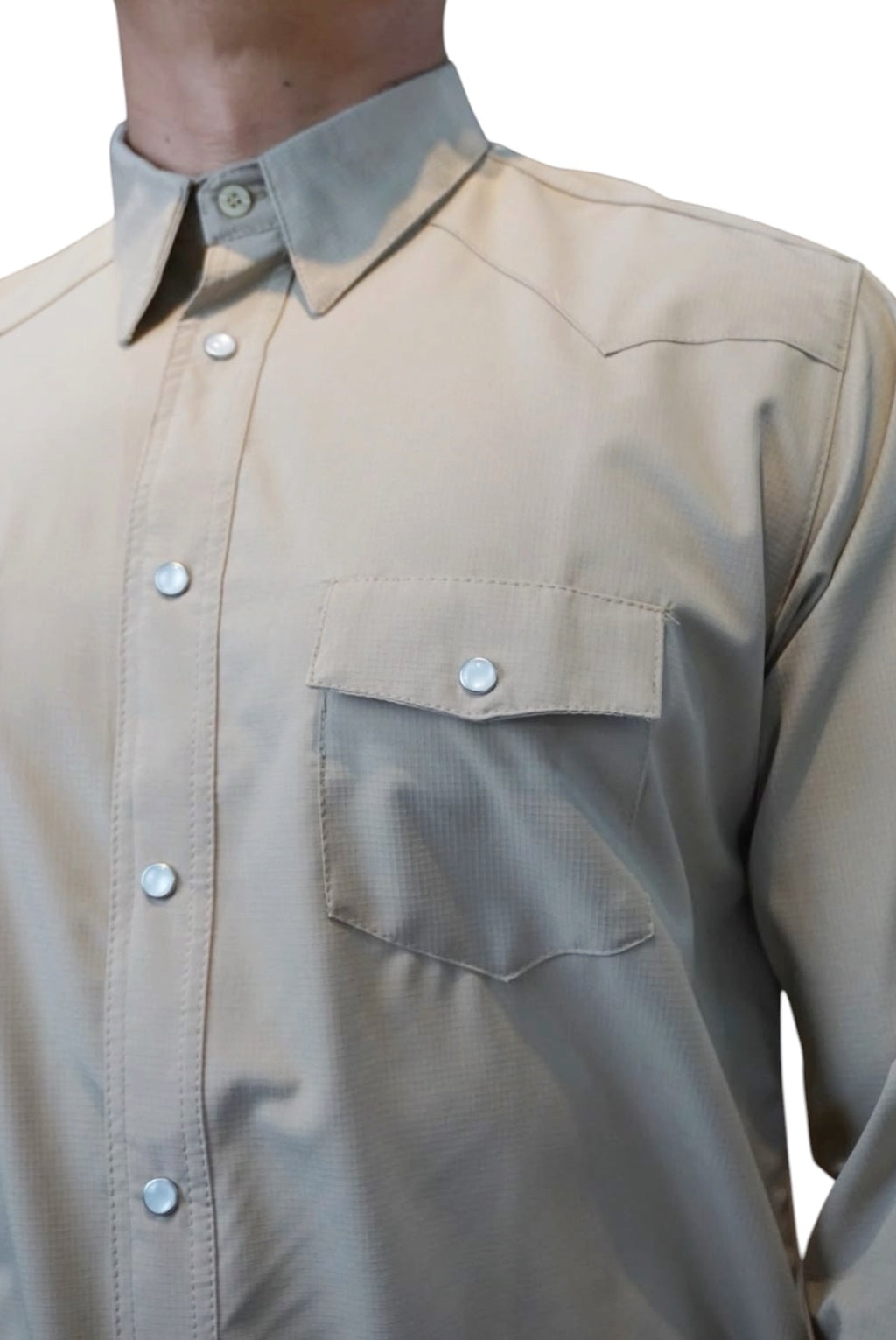 Camisa vaquera manga larga Agnor para caballero repelente beige premium Mod. HAgCL40