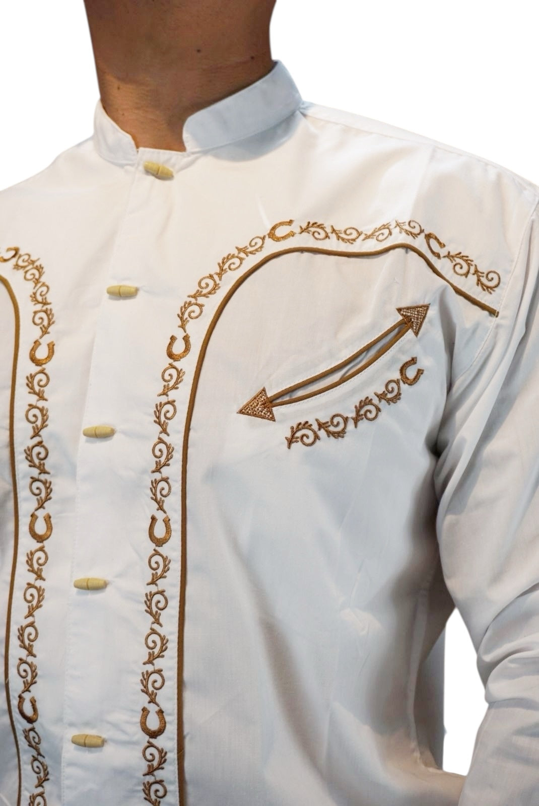 Camisa vaquera manga larga Agnor para caballero blanco premium Mod. HAgCL32