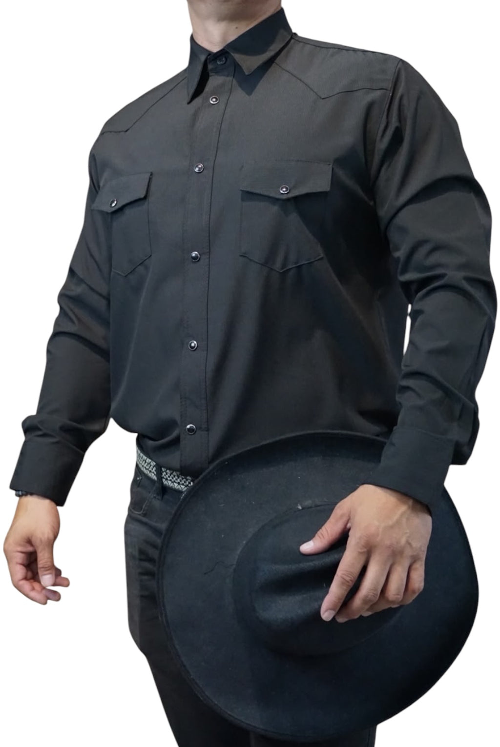 Camisa vaquera manga larga Agnor para caballero repelente negra premium Mod. HAgCL40
