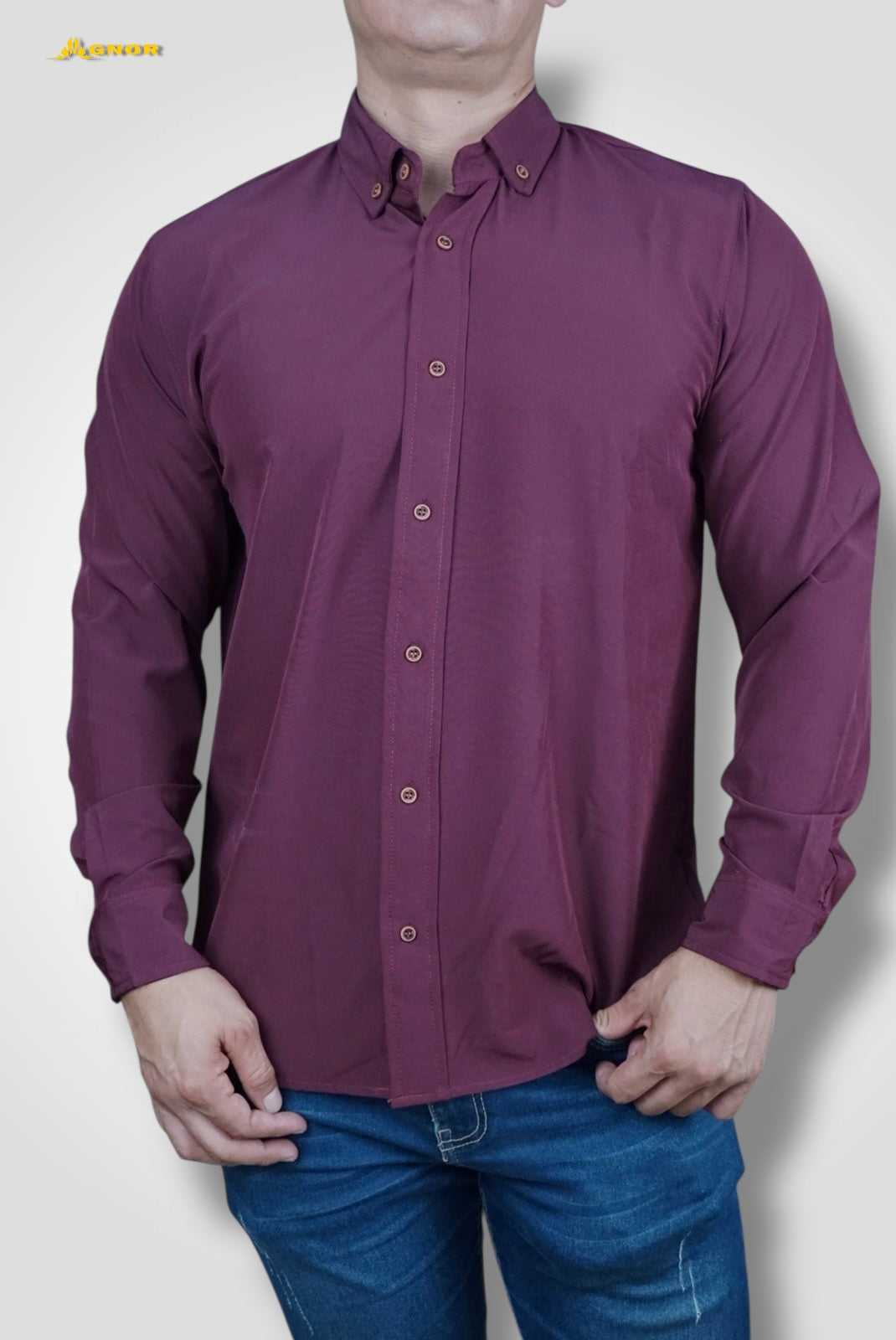 Camisa manga larga Agnor para caballero vino Antifluido Mod. HAgCL17