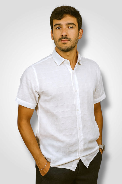 Camisa manga corta Agnor para caballero Blanco Mod. HAgCC14