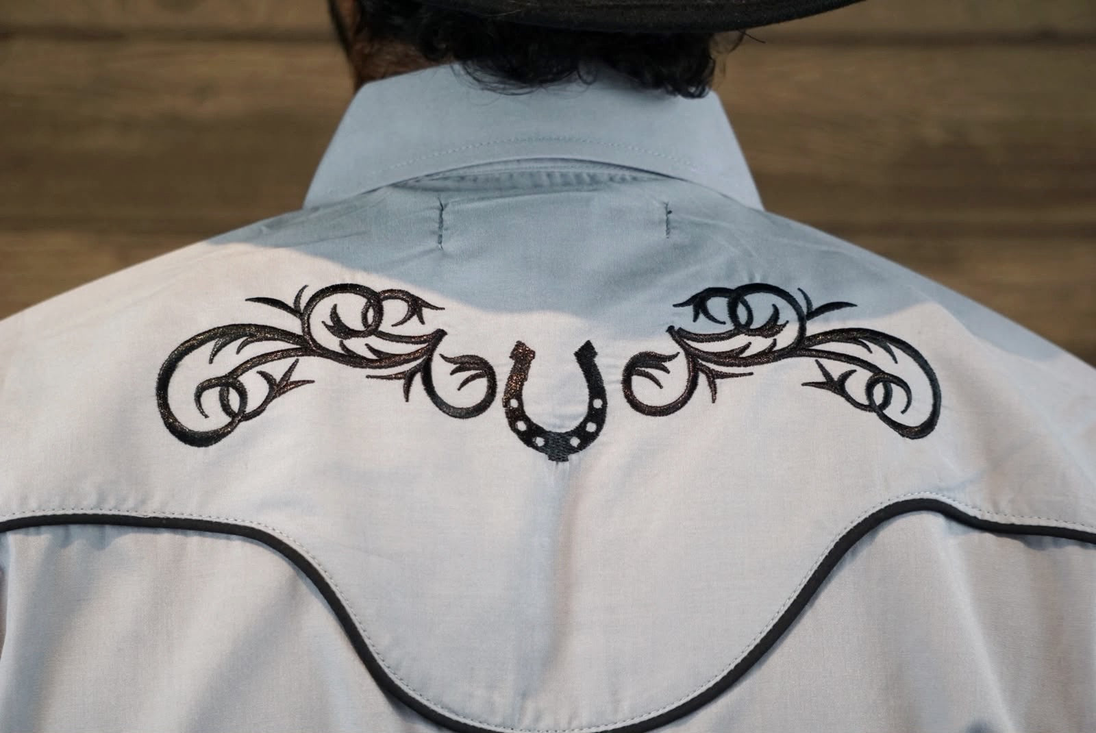 Camisa vaquera charra manga larga Agnor para caballero gris premium Mod. HAgCLVaq5