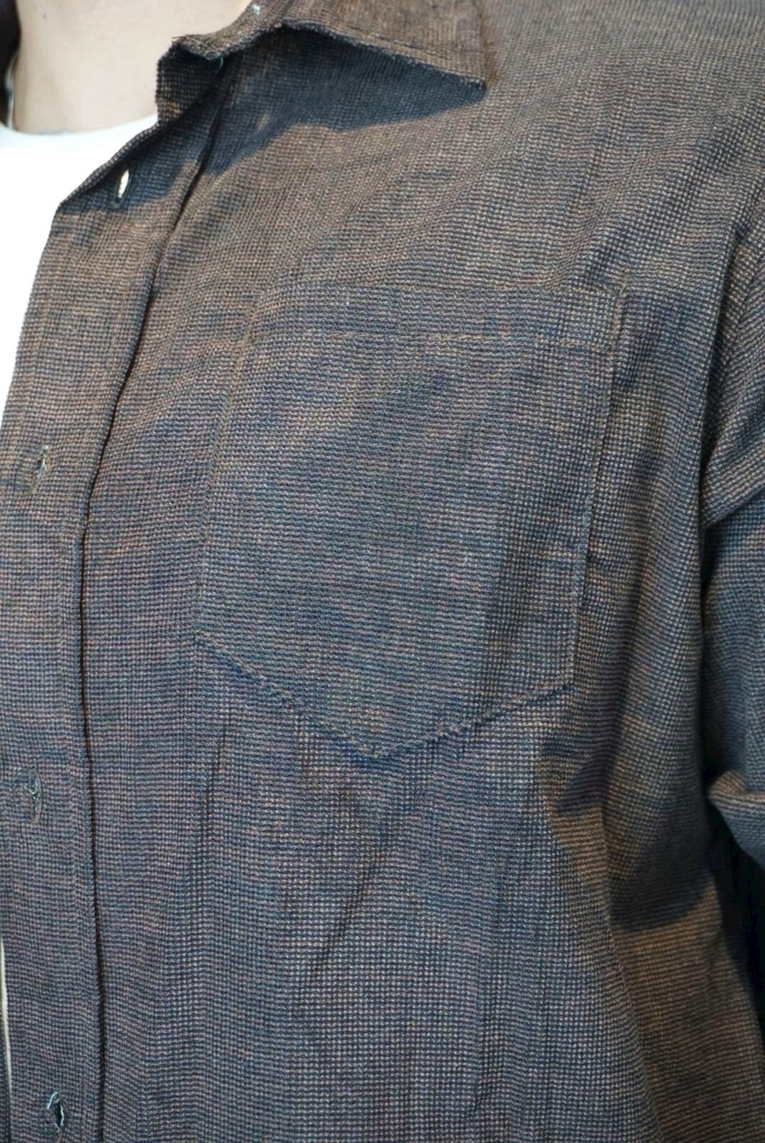 Camisa de panilla manga larga Agnor para caballero café oscuro premium Mod. HAgCL28