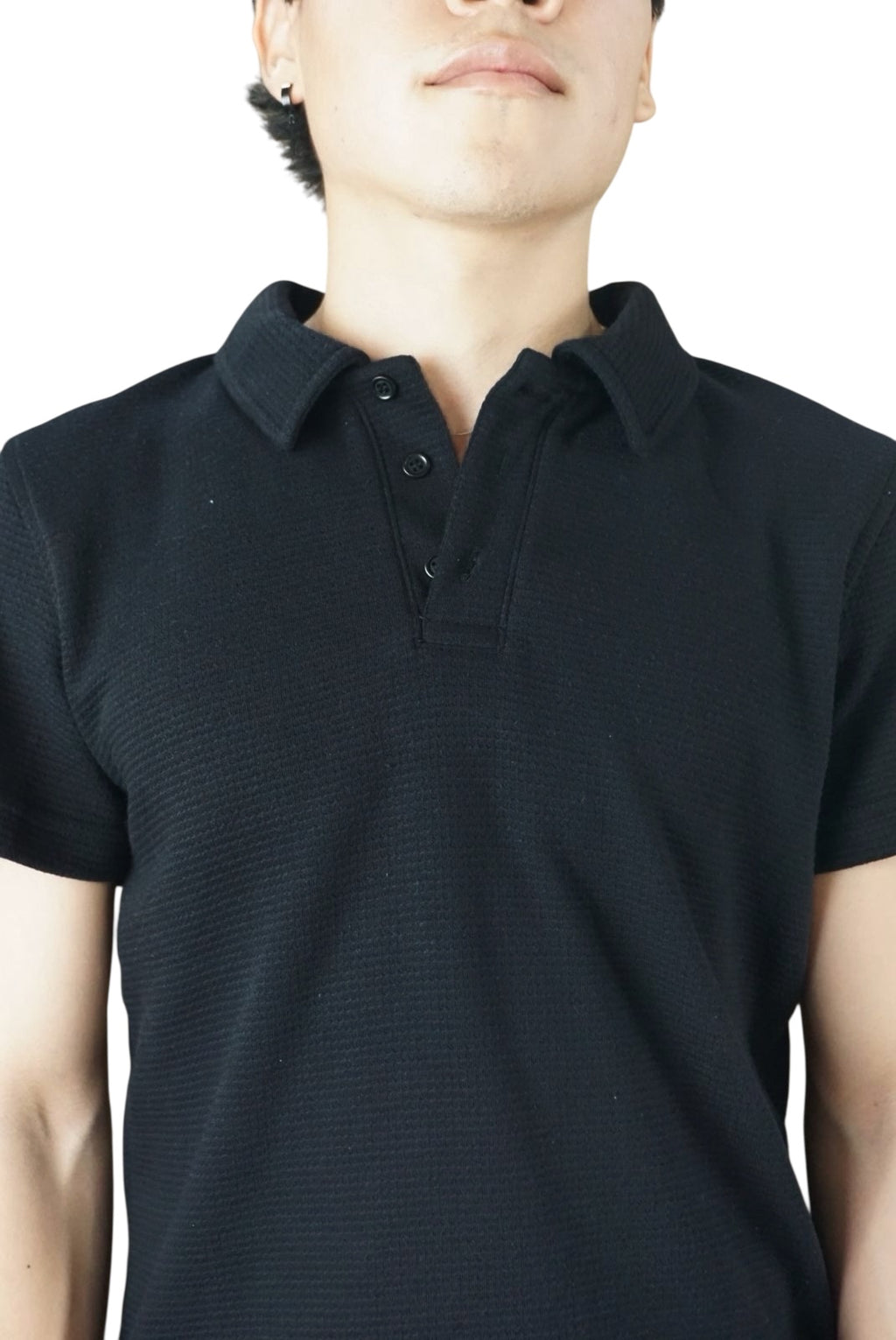 Playera cuello polo Agnor para caballero tejido algodón premium Negro Mod. HAg30