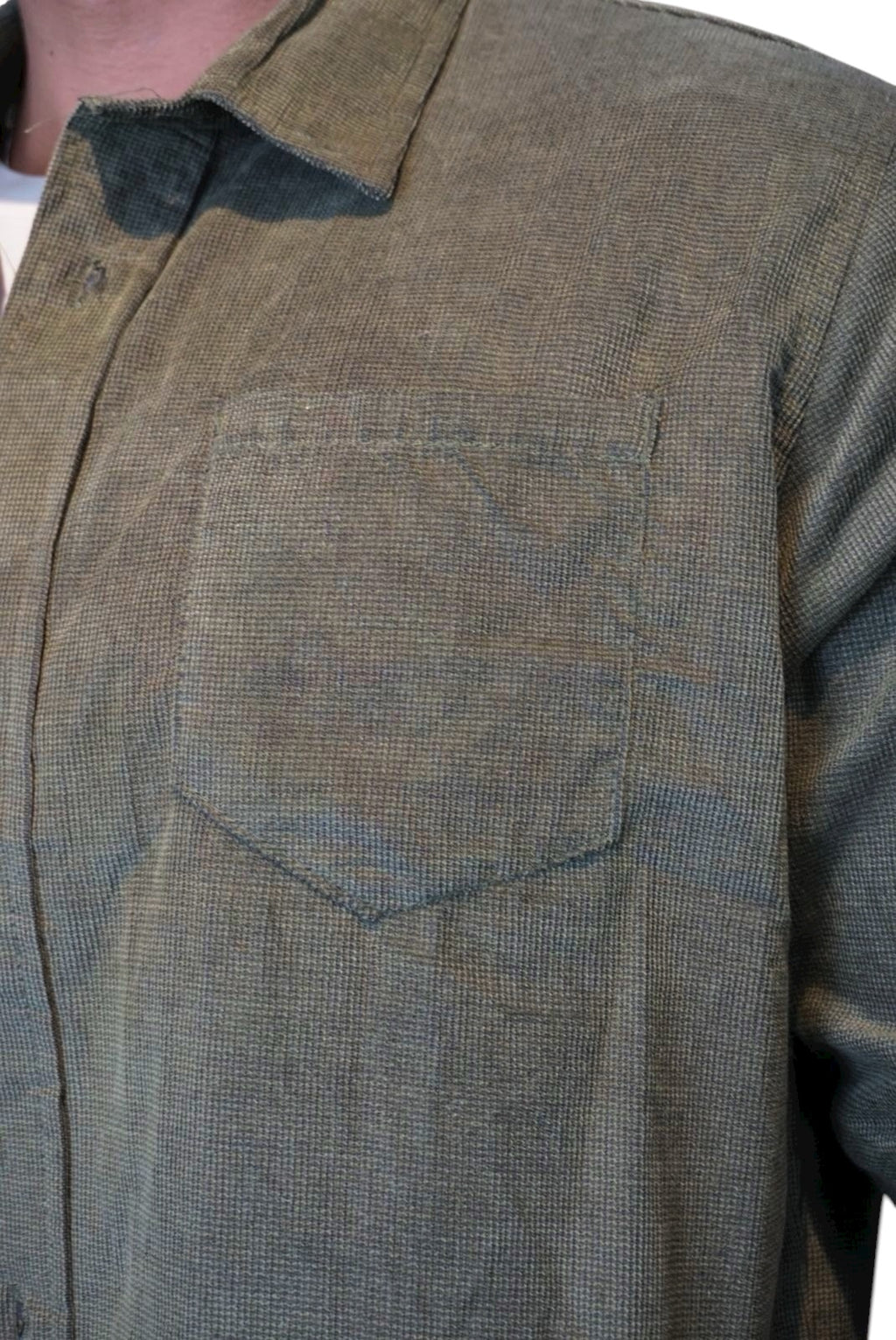 Camisa de panilla manga larga Agnor para caballero verde premium Mod. HAgCL28