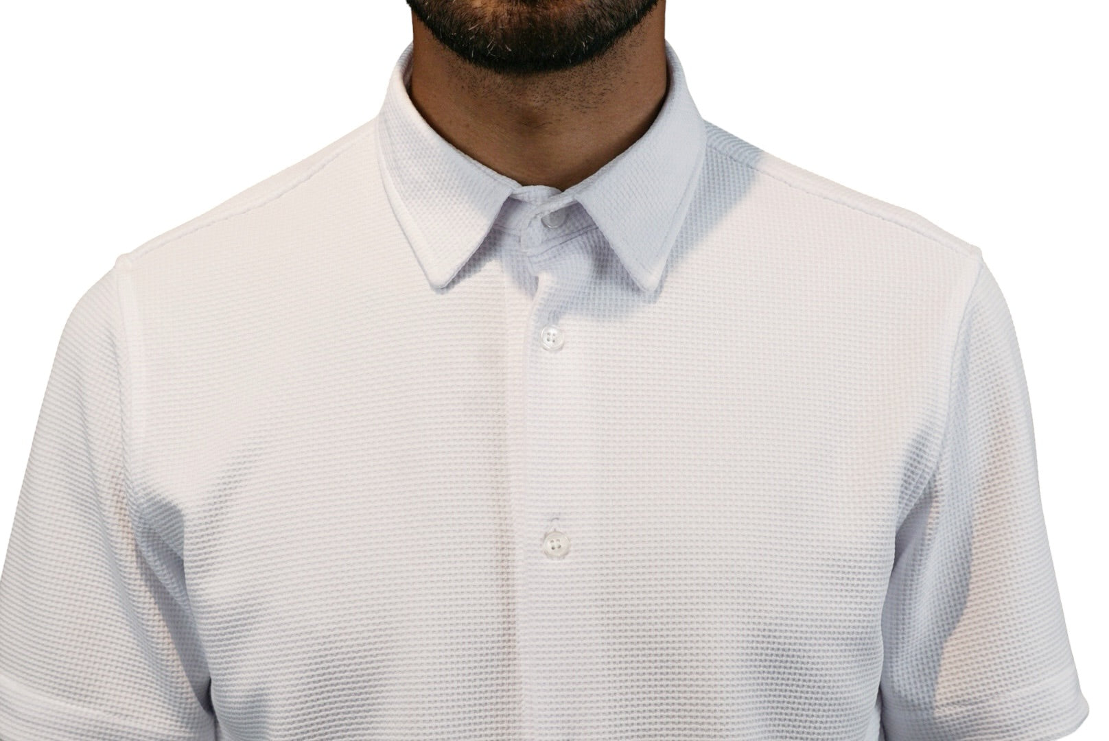 Playera cuello polo tipo camisa Agnor para caballero Blanco premium Mod. HAg41