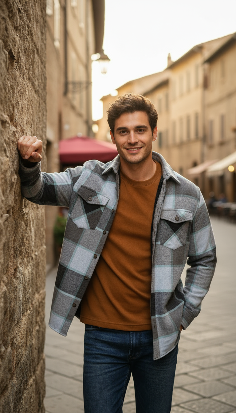 Camisola aborregada manga larga Agnor para caballero Aqua franela premium Mod. HAgCL26