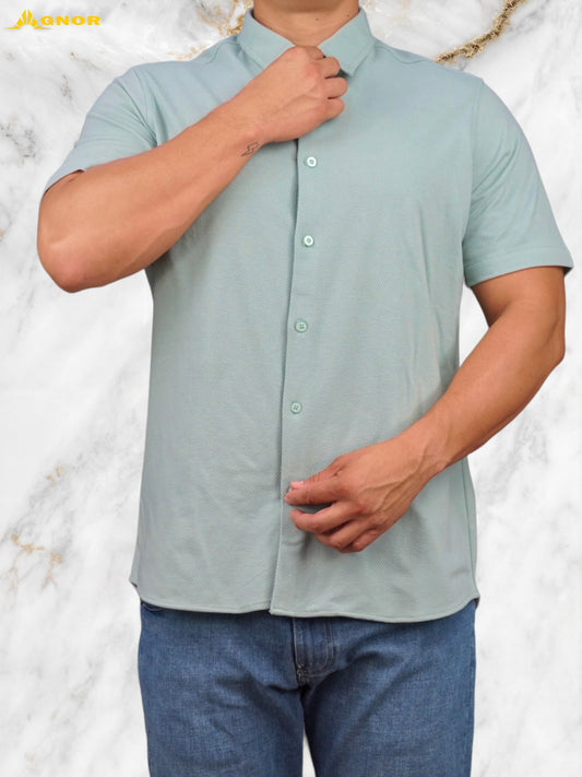 Playera cuello polo Agnor para caballero tipo camisa Greenish Mod. HAg34