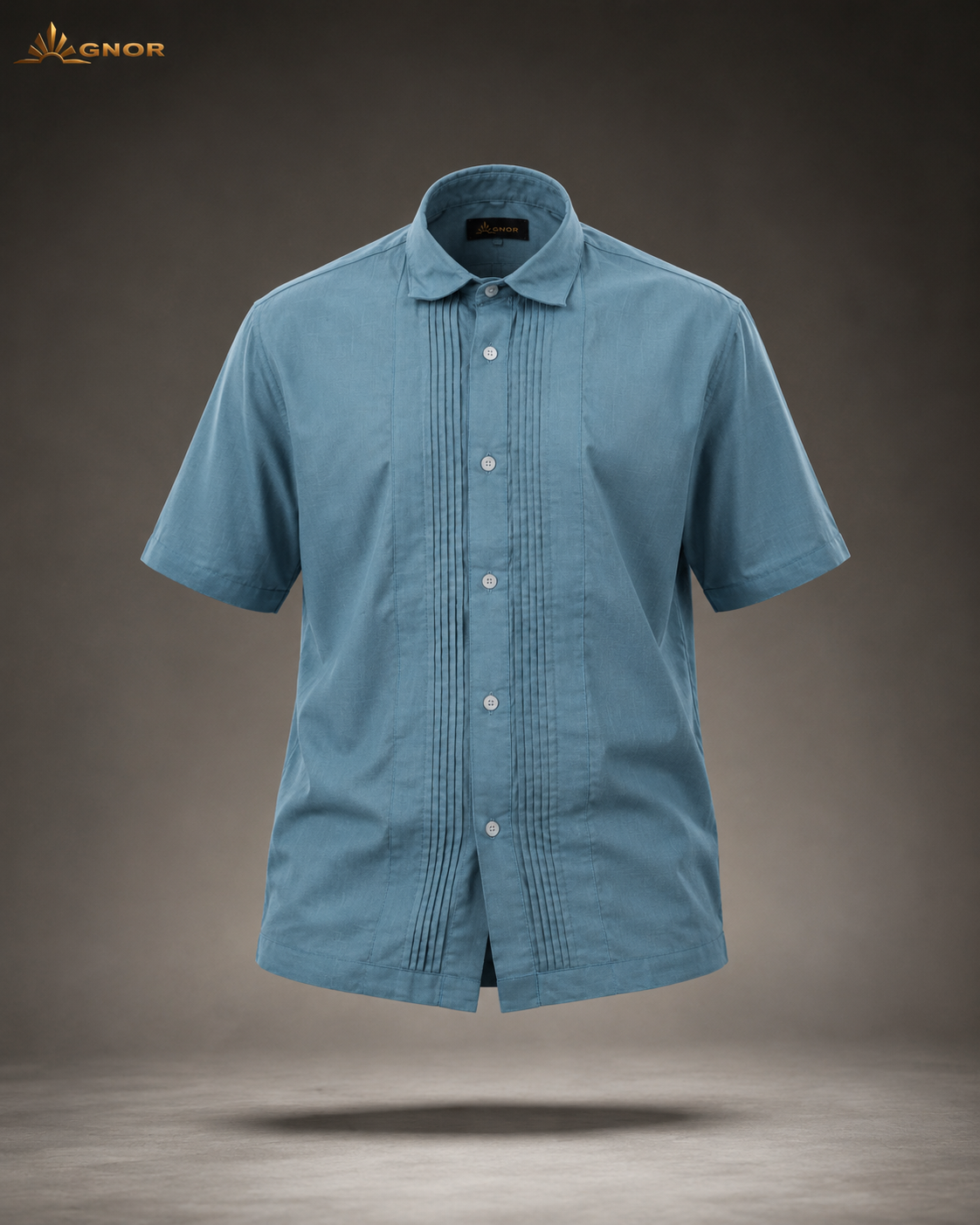 Camisa guayabera manga corta Agnor para caballero Plumbago premium Mod. HAgCC20