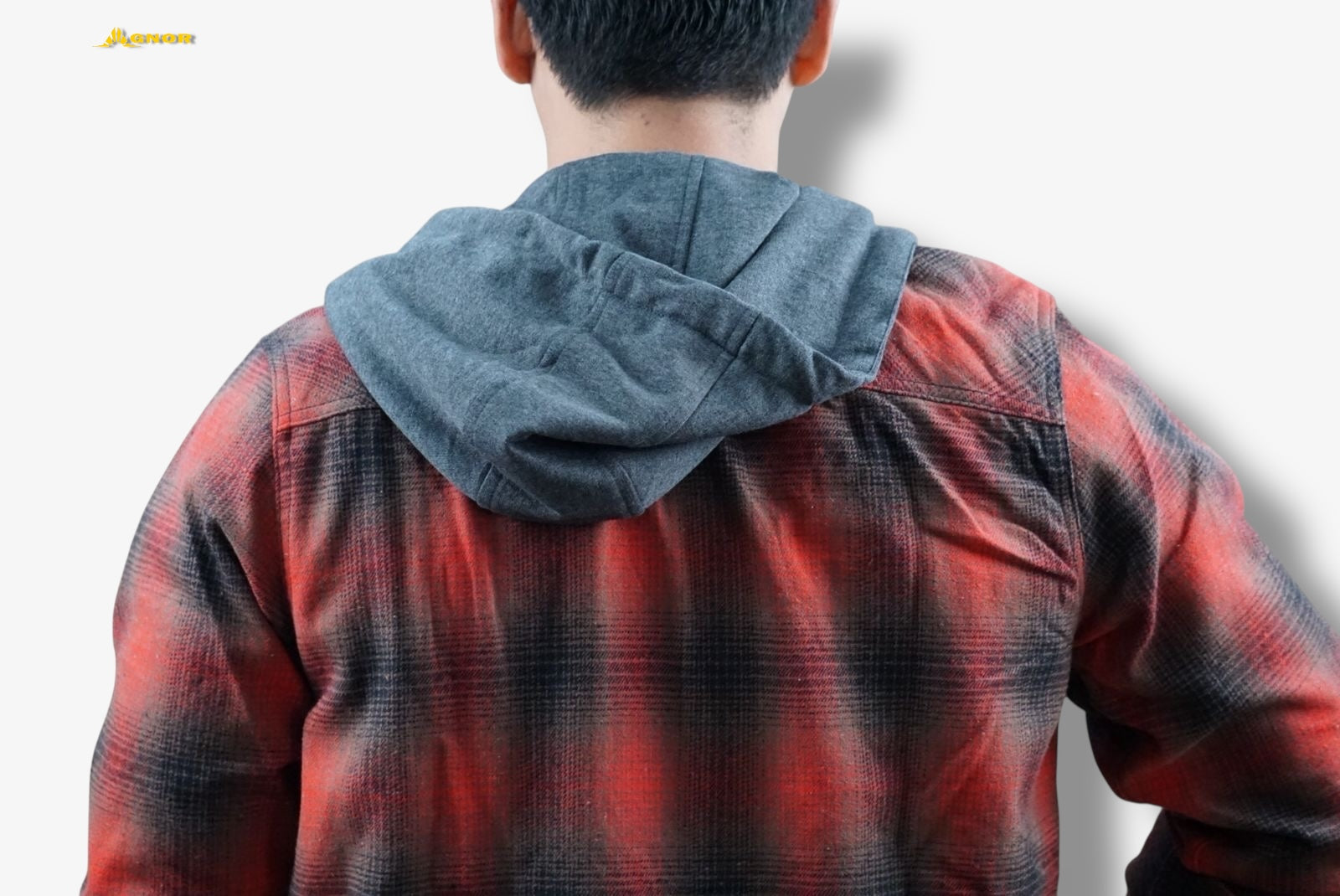 Camisola ligera manga larga Agnor para caballero rojo franela premium Mod. HAgCL19