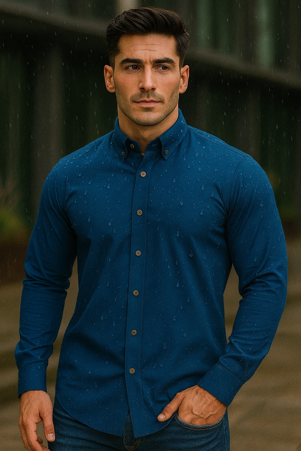 Camisa manga larga Agnor para caballero petróleo Antifluido Mod. HAgCL17