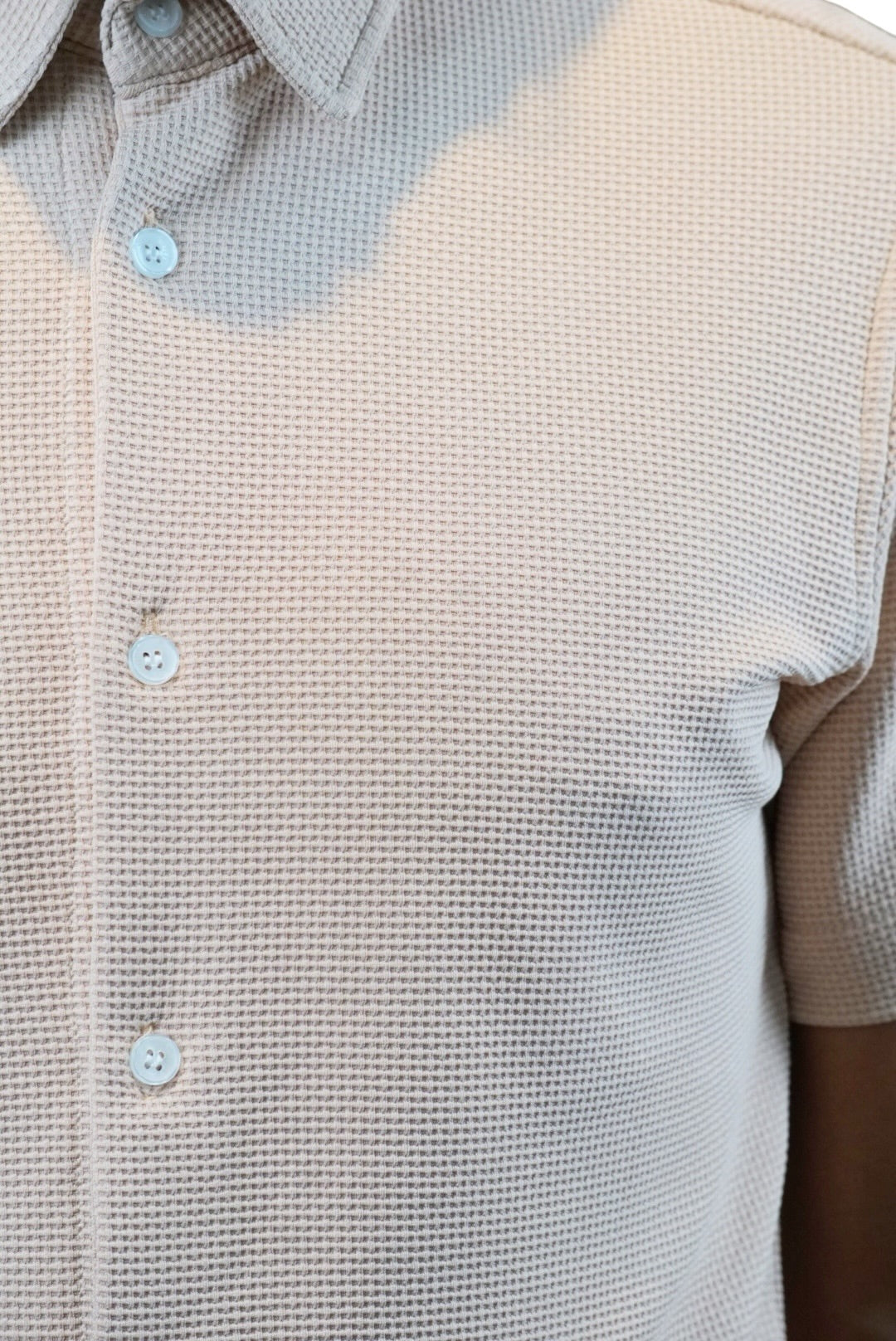 Playera cuello polo Agnor tipo camisa para caballero Crema premium Mod. HAg41