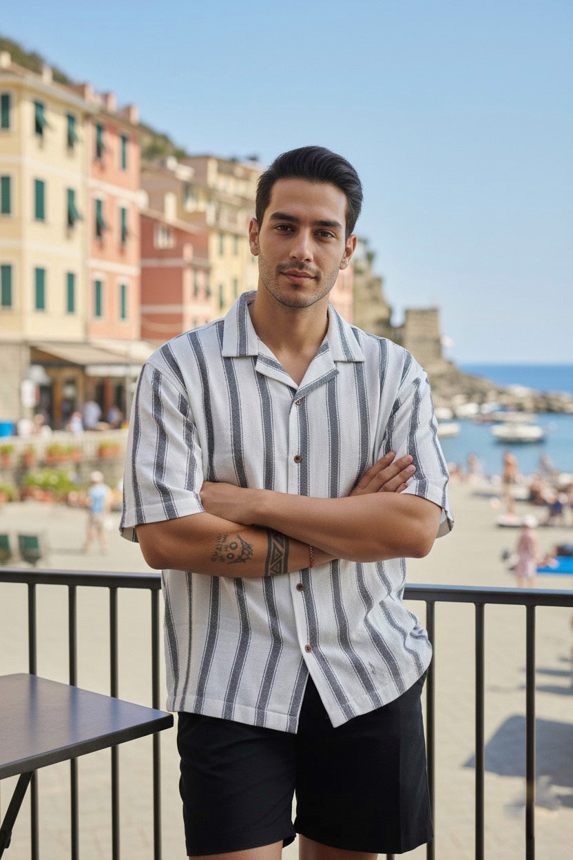 Camisa manga corta Agnor para caballero Blanco oversize Mod. HAgCC16