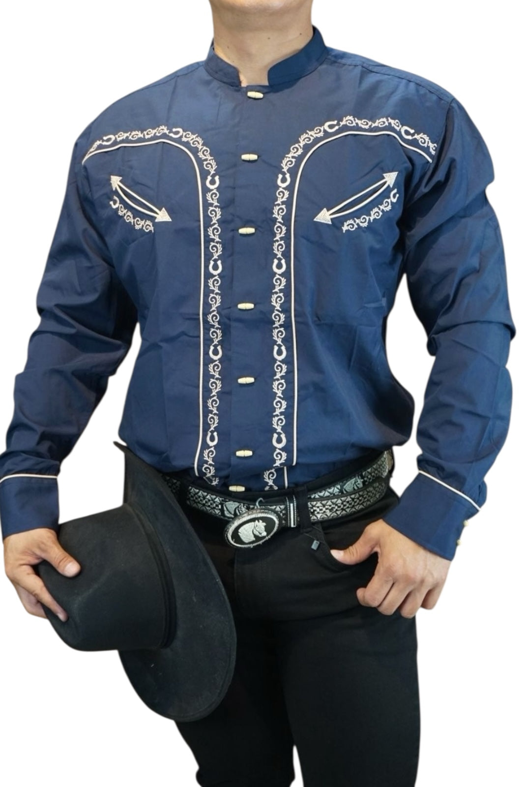 Camisa vaquera manga larga Agnor para caballero marino premium Mod. HAgCL32