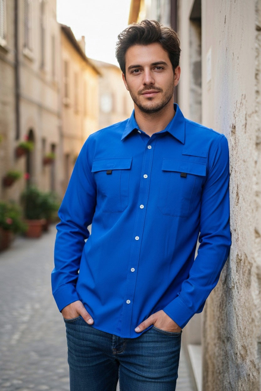 Camisa manga larga Agnor para caballero rey tipo Columbia Mod. HAgCL16