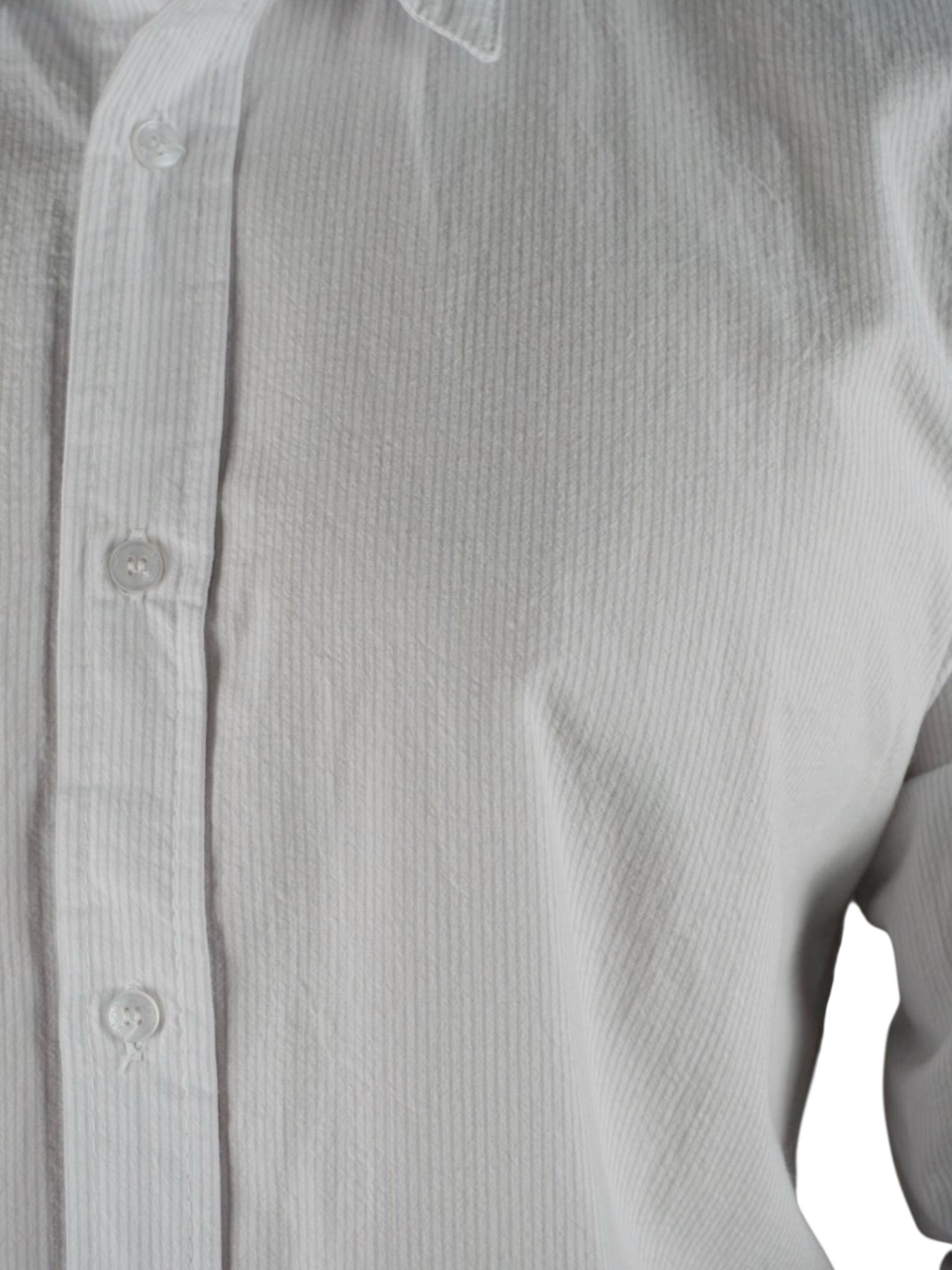 Camisa micro rayas manga larga Agnor para caballero Blanco algodón premium Mod. HAgCL25