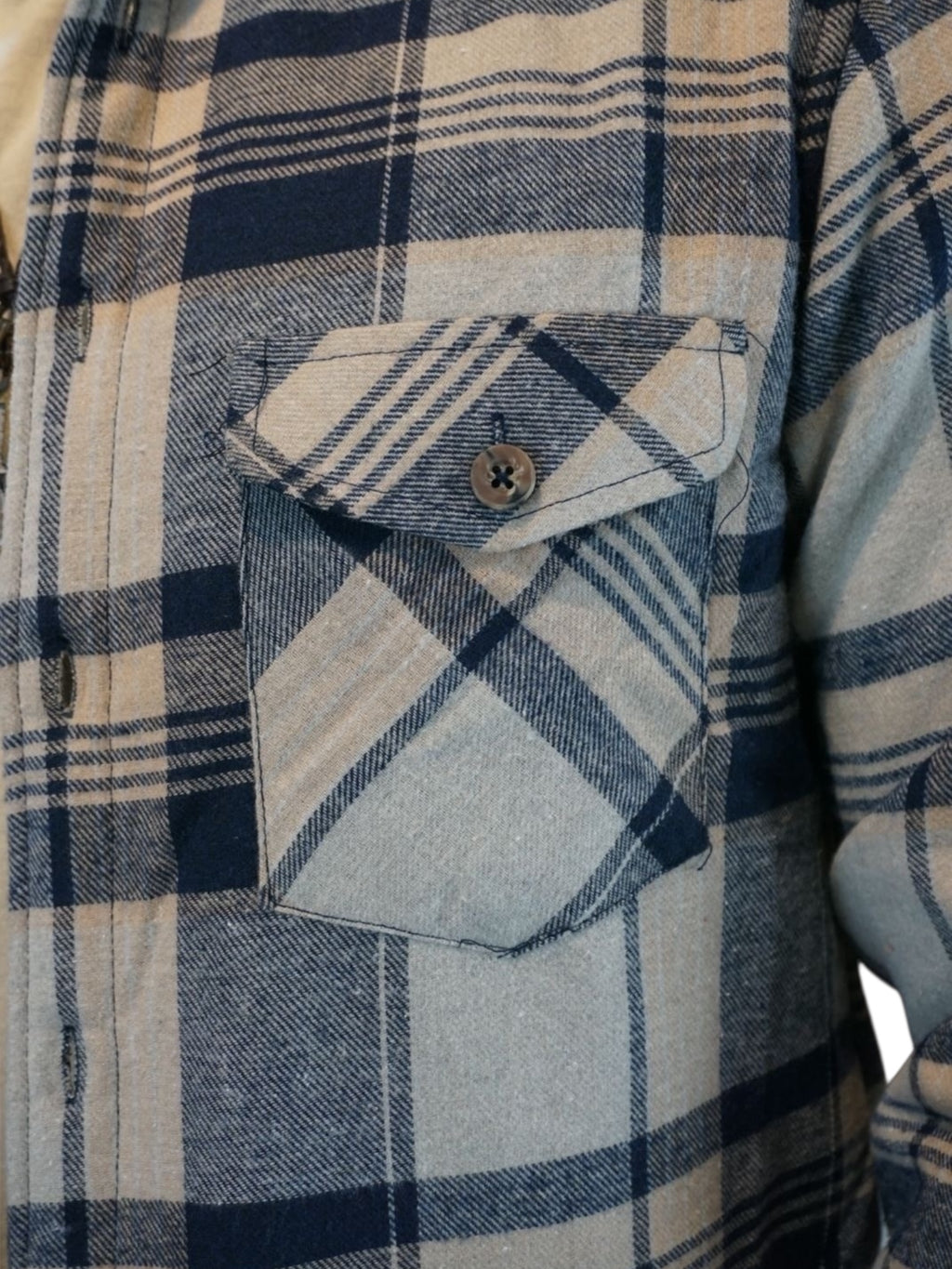 Camisola aborregada manga larga Agnor para caballero crema franela premium Mod. HAgCL30