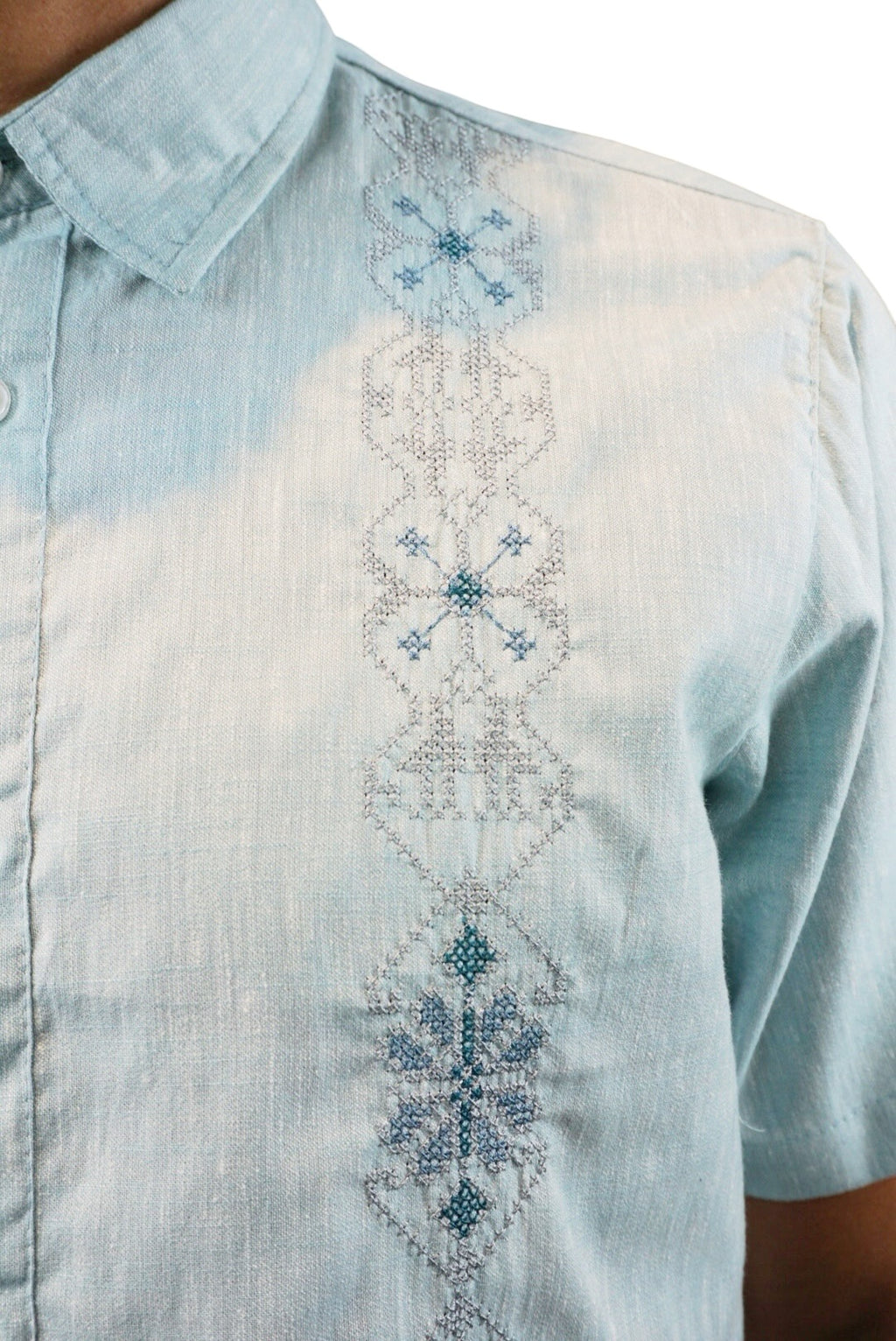 Camisa guayabera manga corta Agnor para caballero Cielo premium Mod. HAgCC21