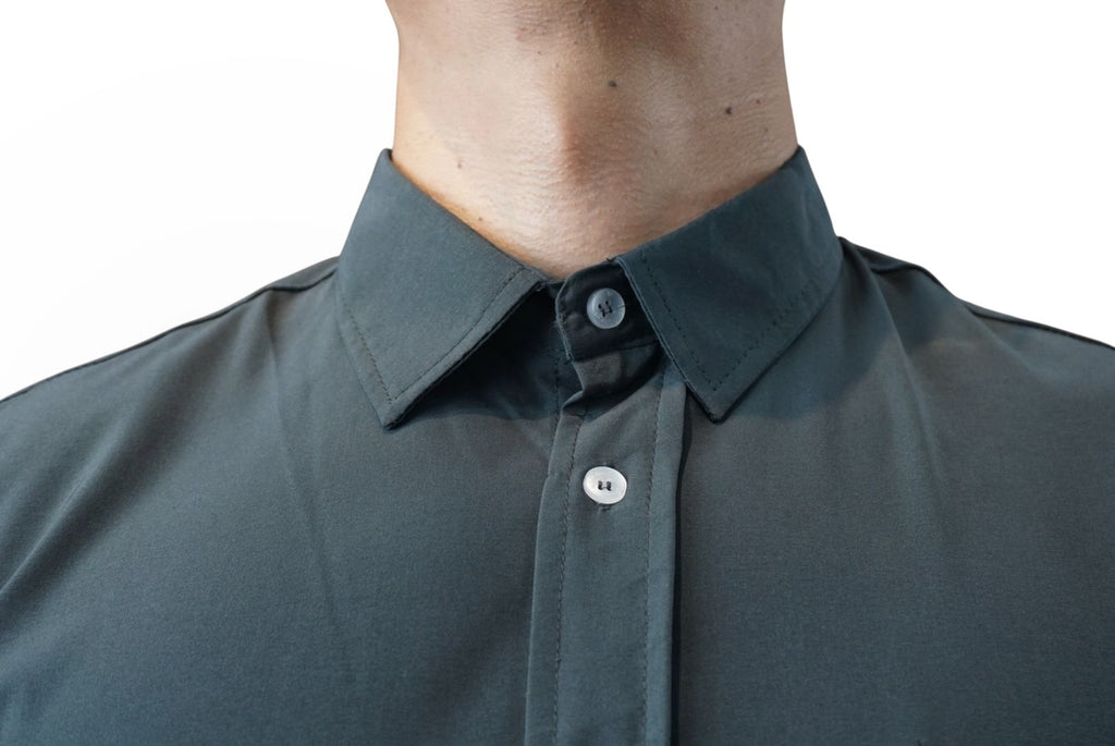 Camisa anti fluido manga larga Agnor para caballero Gris Oscuro premium Mod. HAgCL36