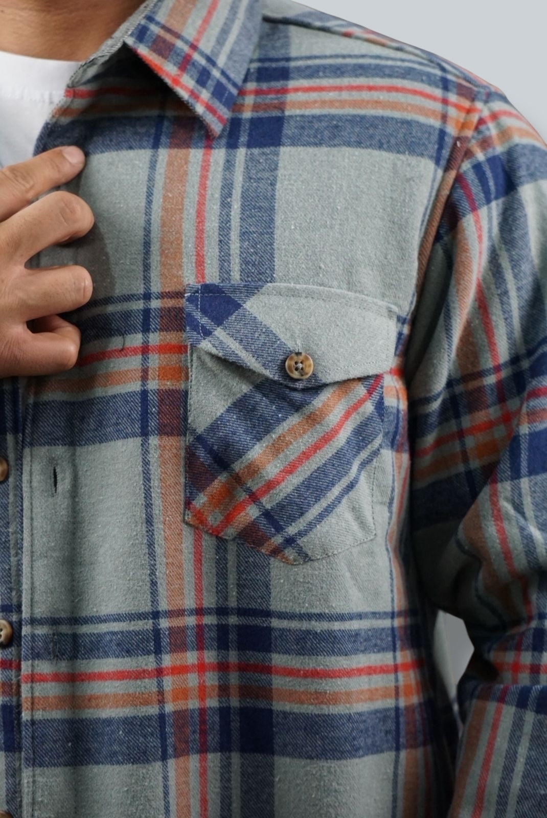 Camisola aborregada manga larga Agnor para caballero Aqua franela premium Mod. HAgCL21